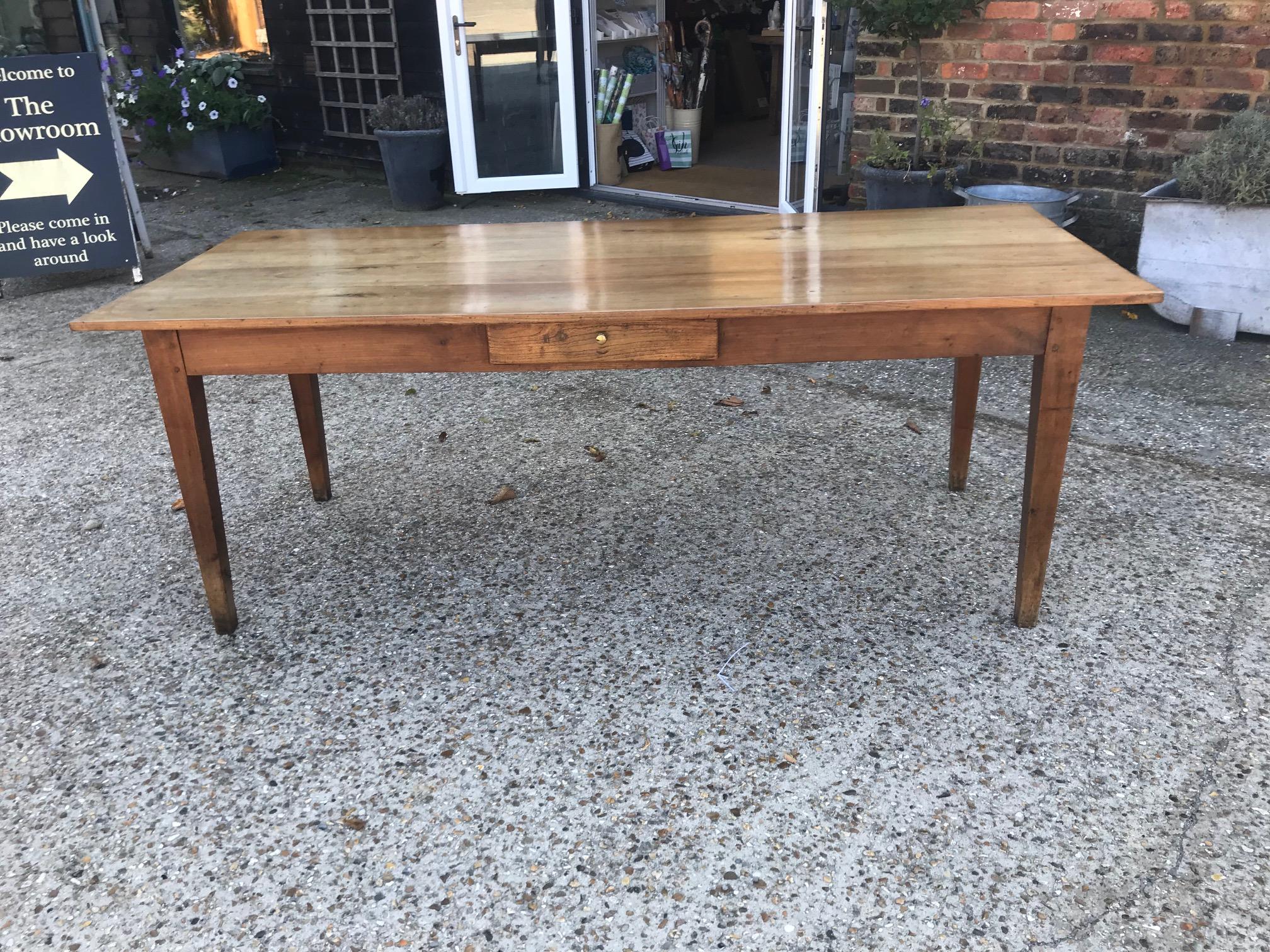 French Cherry Tapered leg Antique Dining Table