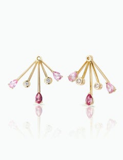 CHERRY TRAILBLAZER EAR JACKET & BANG STUD – Tourmaline, Sapphire, Diamond & 18K