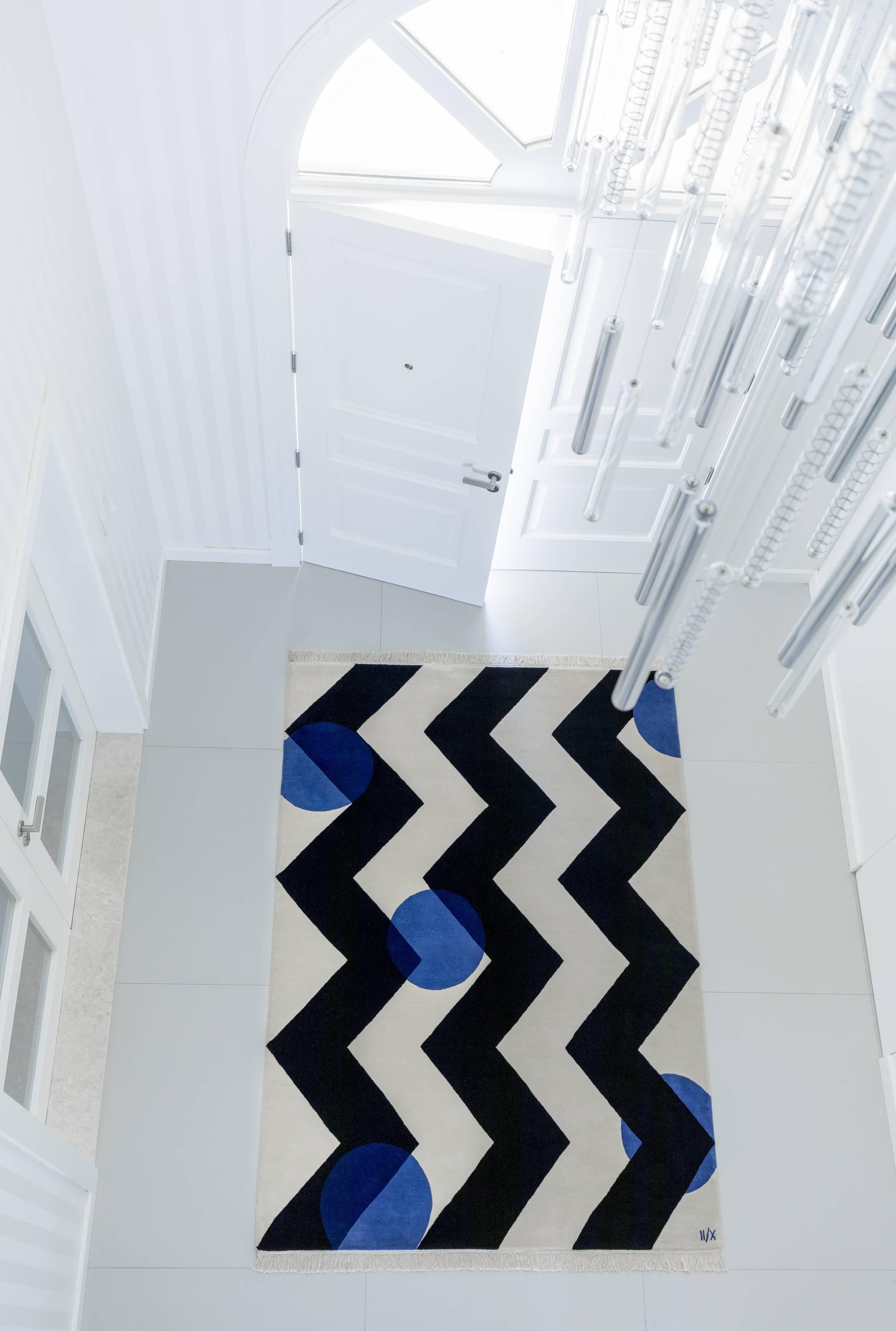 black and white zigzag rug