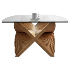 Cherry, Walnut and Glass Beating Wings Coffee Table by David Tragen