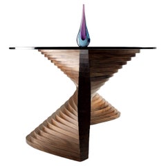 Cherry, Walnut and Glass Sidewinder I Coffee Table by David Tragen