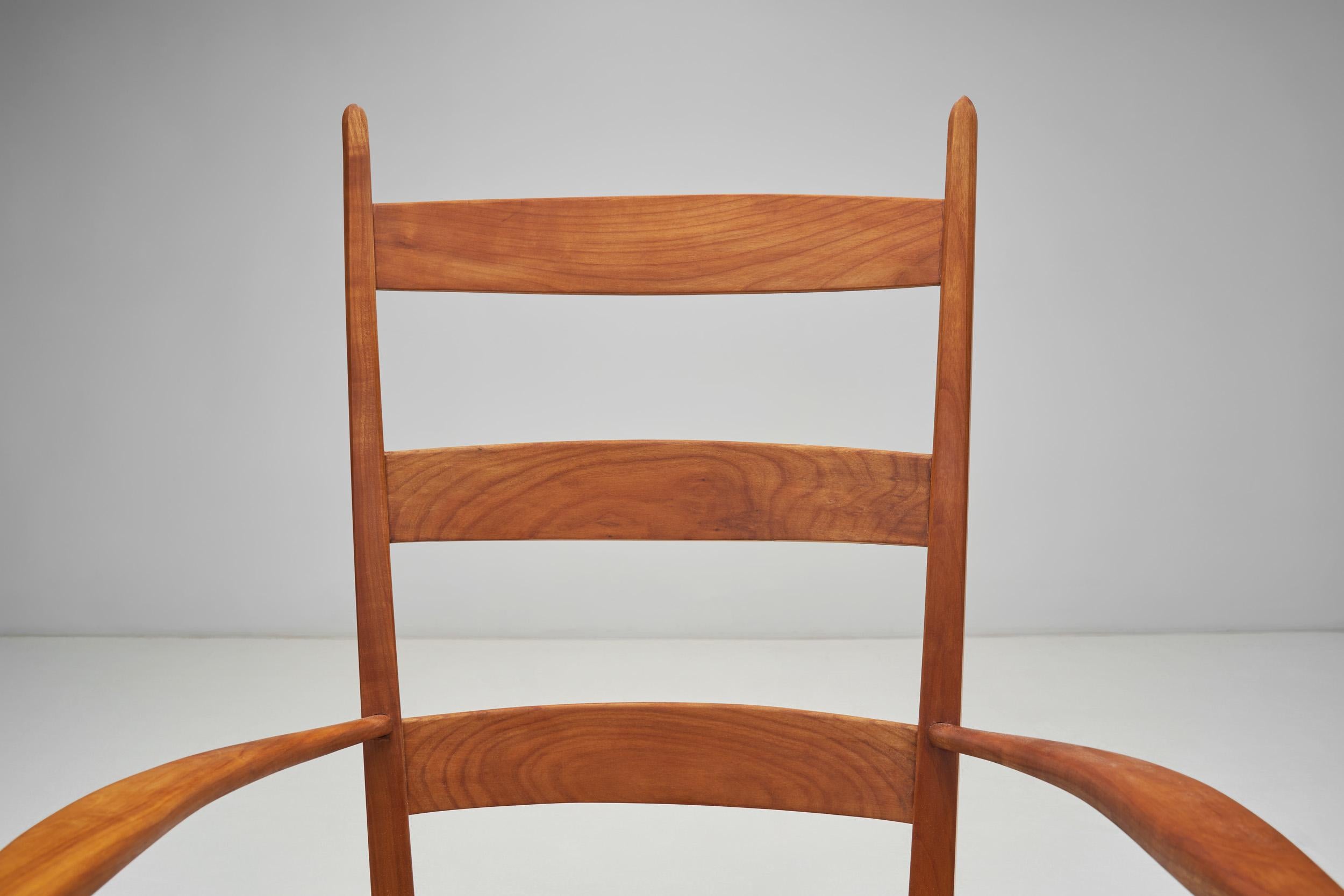 Poltrona in legno di ciliegio e corda di carta di Bas Van Pelt (Attr.), Paesi Bassi, 1940 in vendita 3