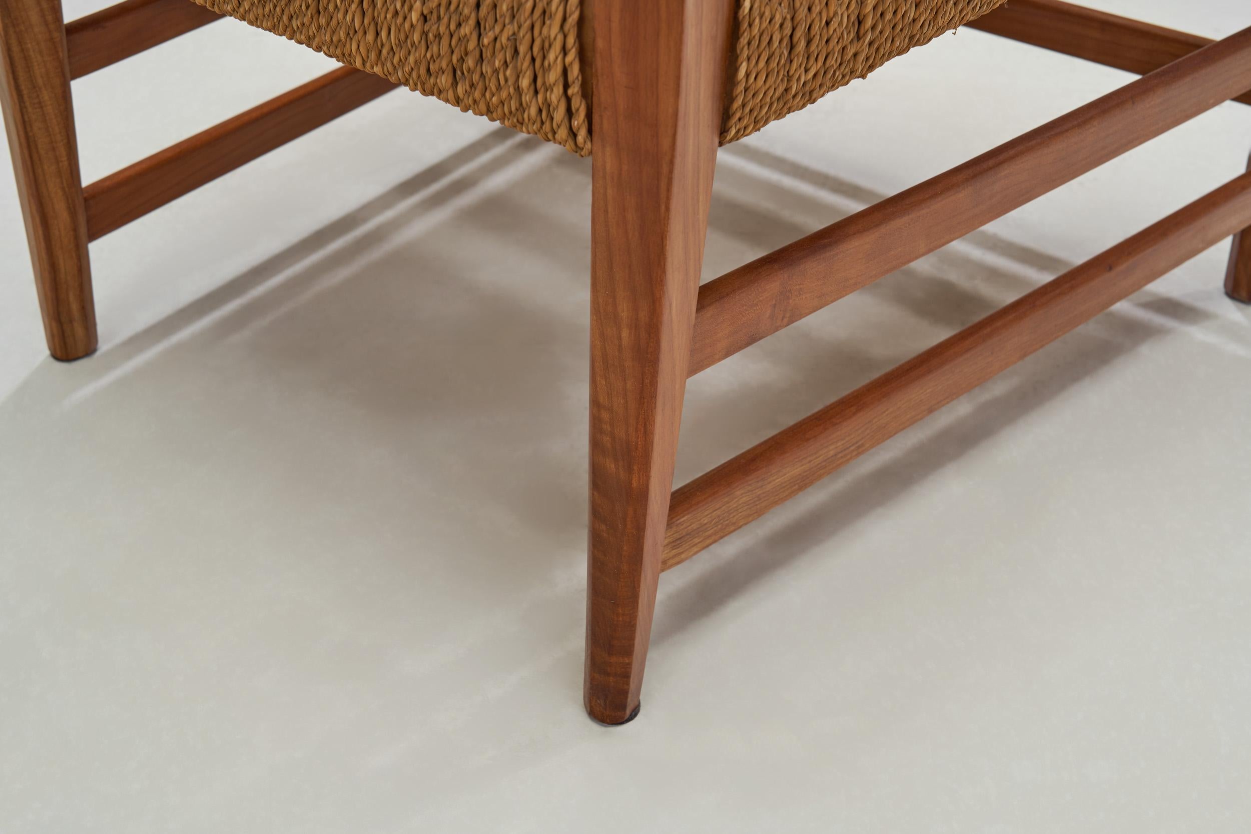 Poltrona in legno di ciliegio e corda di carta di Bas Van Pelt (Attr.), Paesi Bassi, 1940 in vendita 10