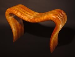 Cherry Wood Betty Boop Bench, Lexi Version in Cherry by Mark Levin