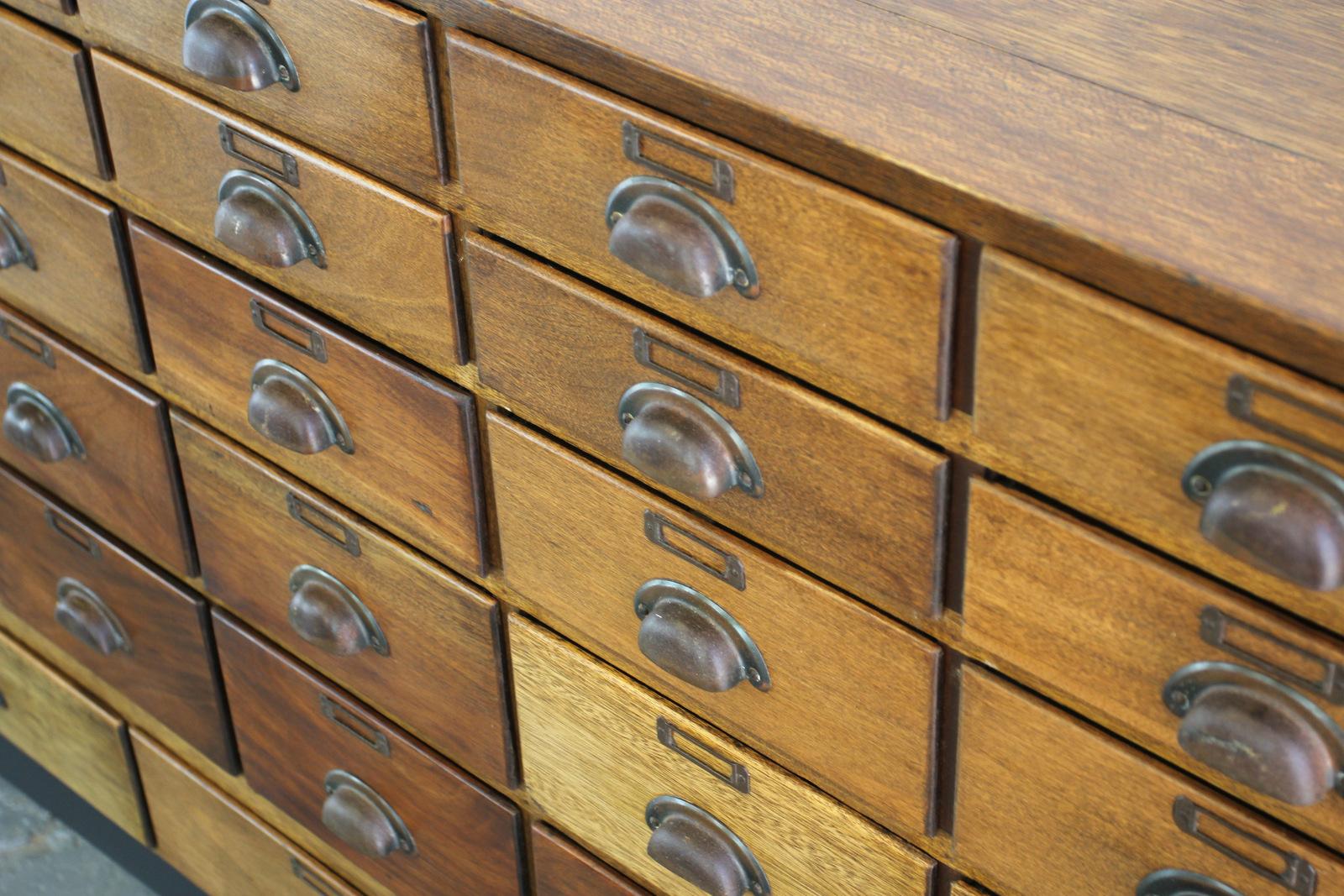 Cherry Wood Boots Pharmacy Drawers, circa 1920s 5