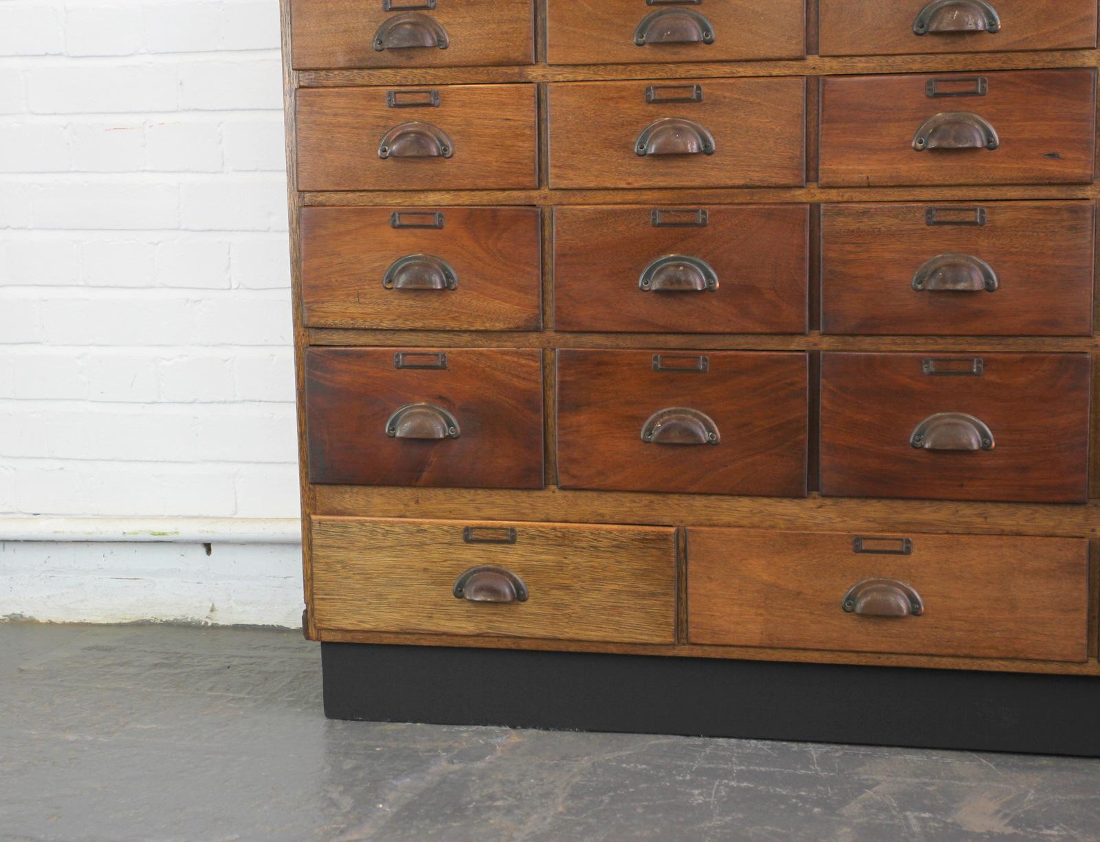 Cherry Wood Boots Pharmacy Drawers, circa 1920s 2