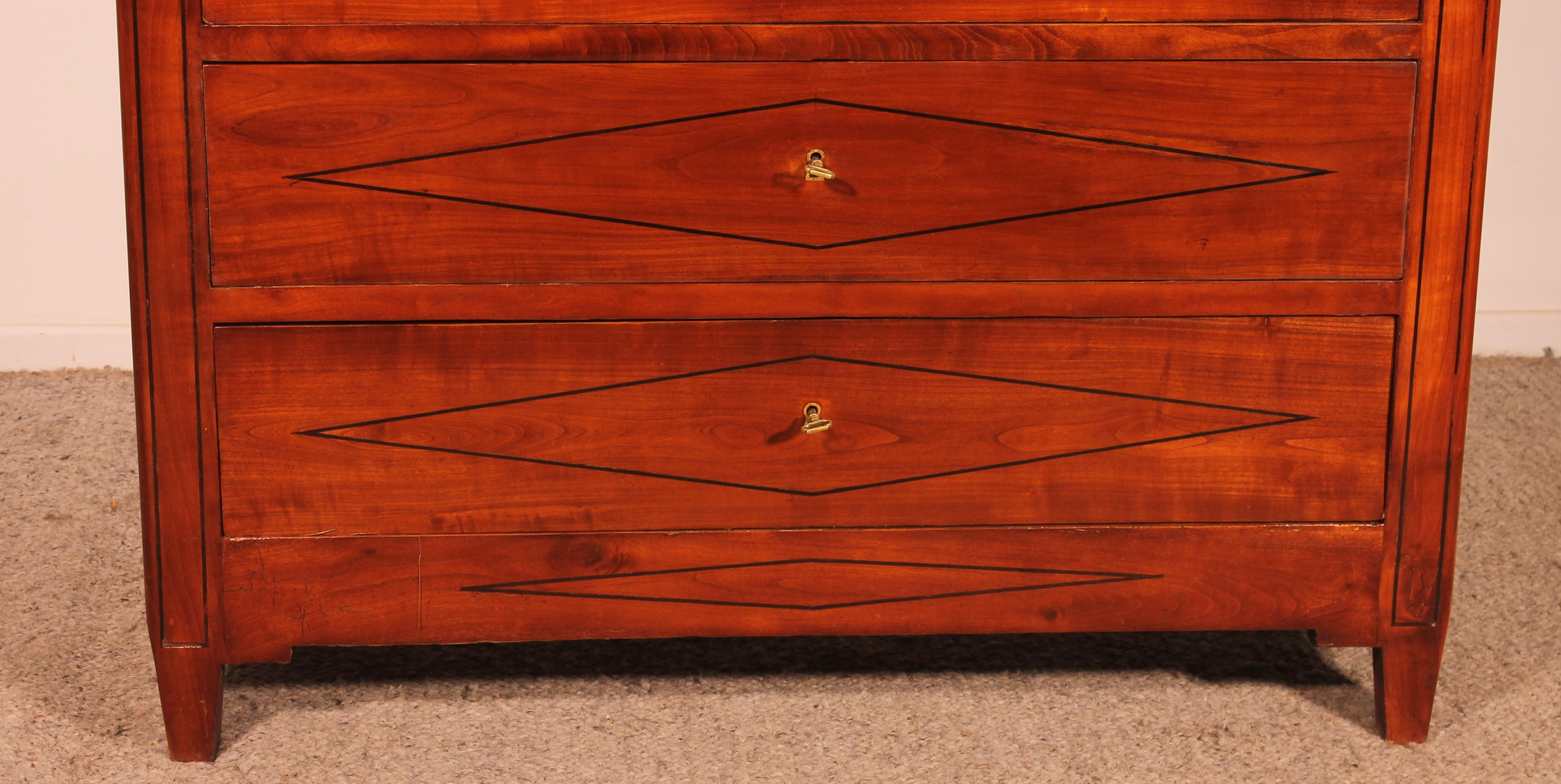 Louis XVI Cherry Wood Chest Of Drawers From The 19th Century For Sale