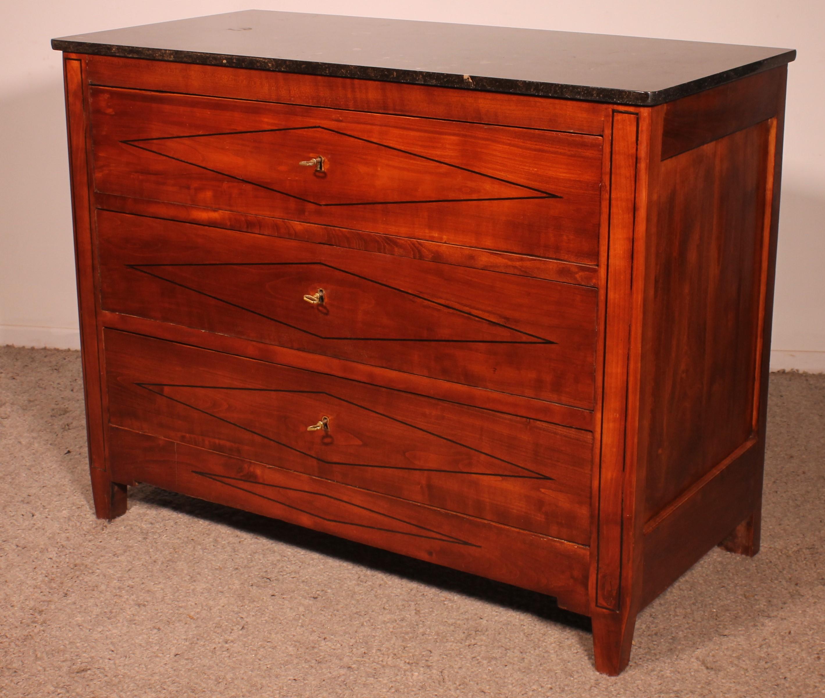 Cherry Wood Chest Of Drawers From The 19th Century For Sale 4