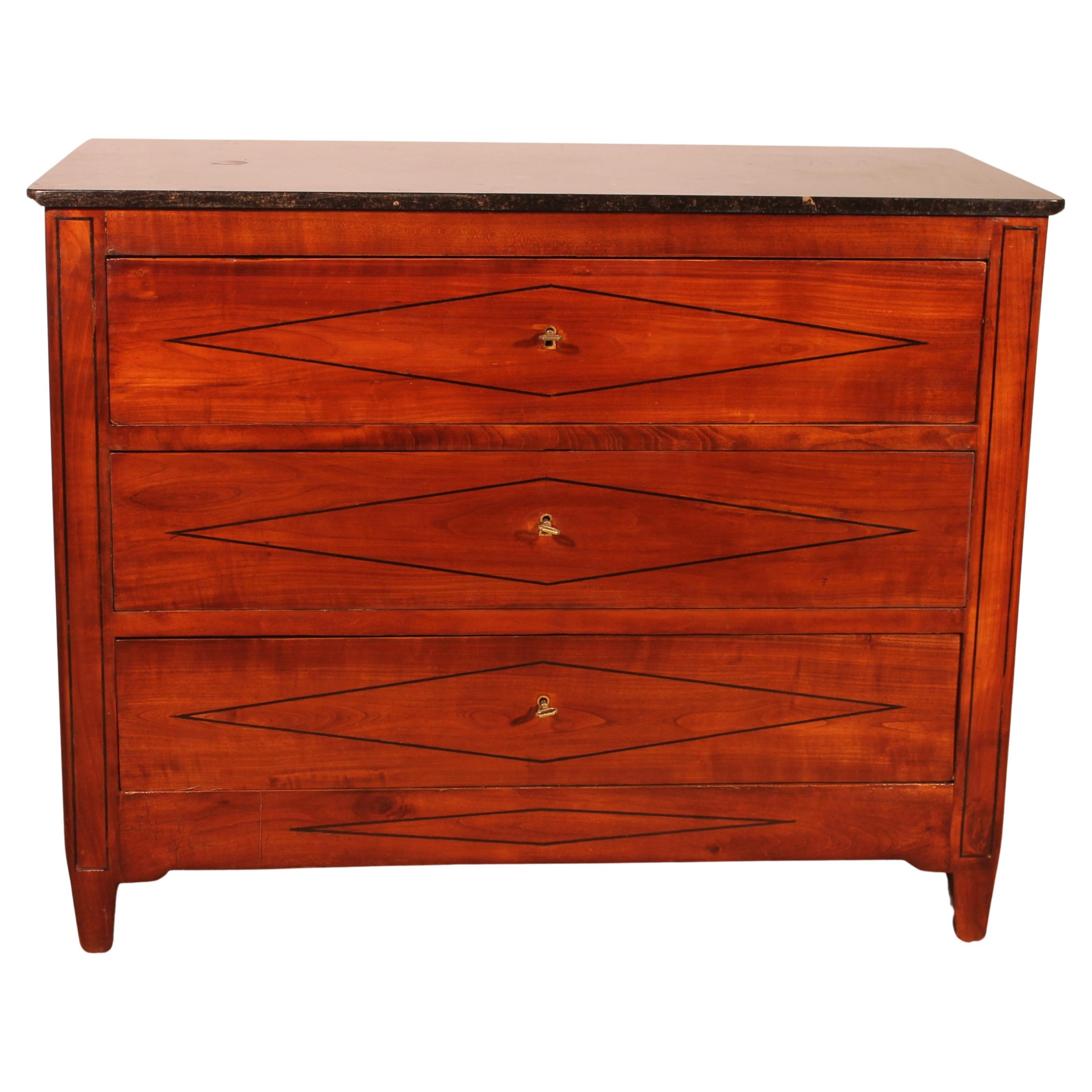 Cherry Wood Chest Of Drawers From The 19th Century For Sale