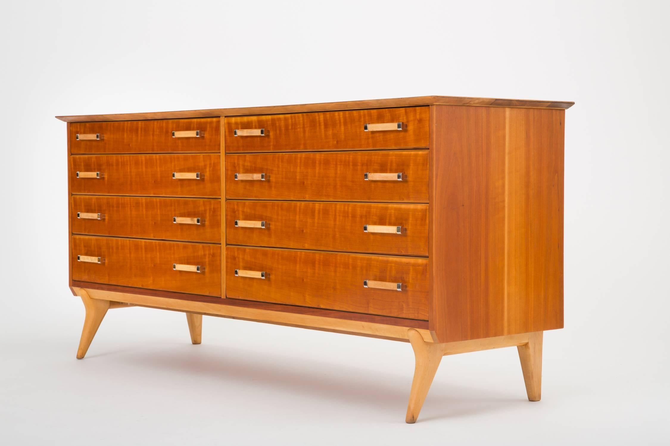 Cherrywood Dresser by Renzo Rutili for Johnson Furniture In Excellent Condition In Los Angeles, CA