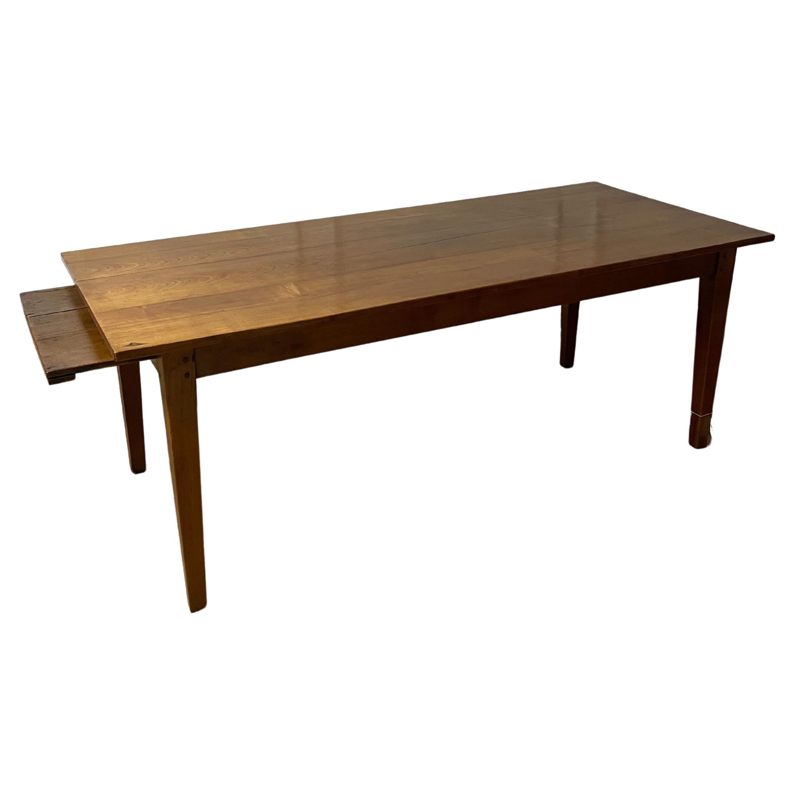 Table de ferme en bois de cerisier 2m avec Slide à pain