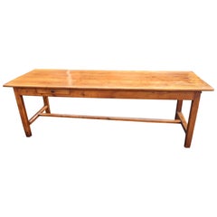 Antique  Farmhouse Table, Cherry Wood. French, circa 1860.   90 ins long.