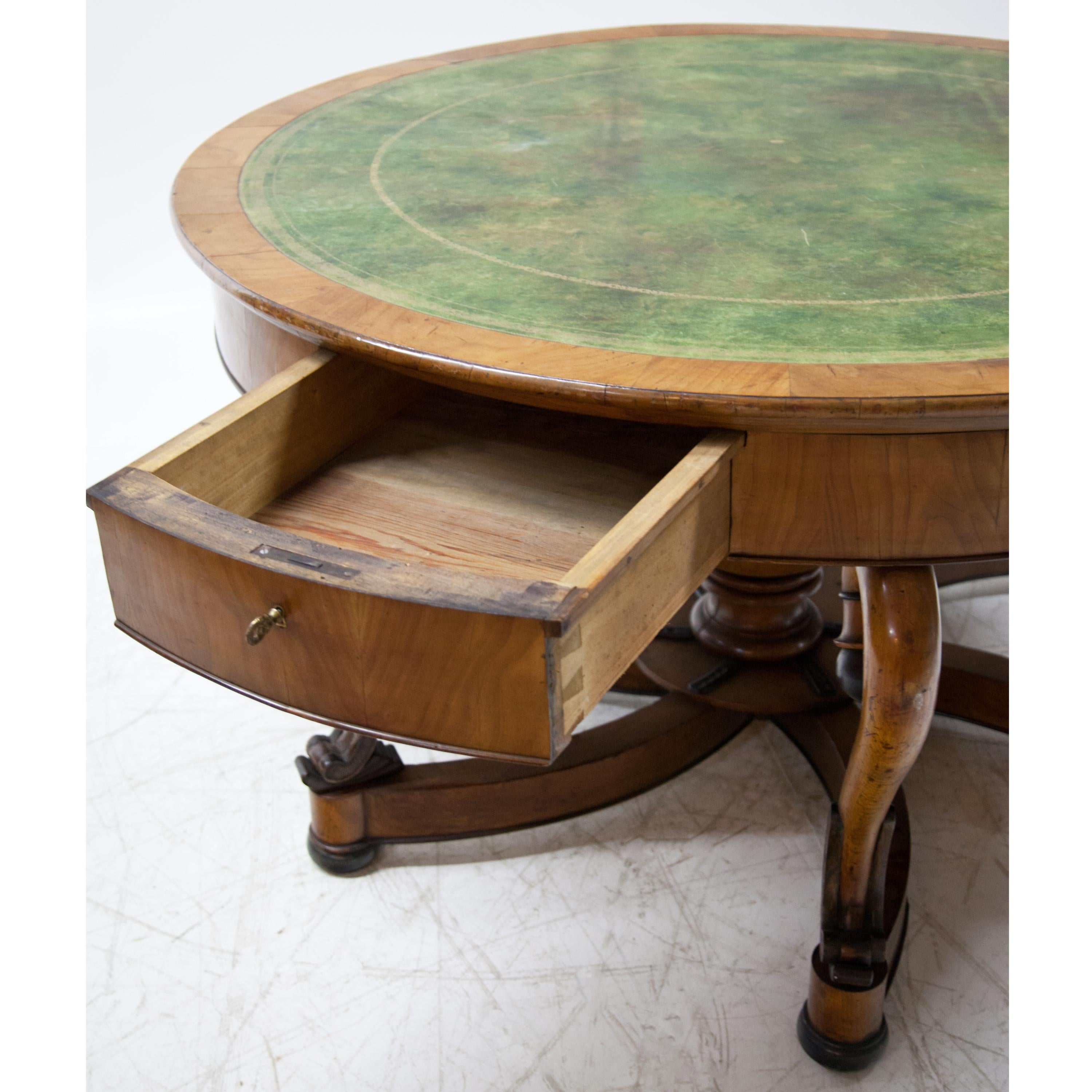 Cherrywood Library Table, 19th Century In Good Condition In Greding, DE