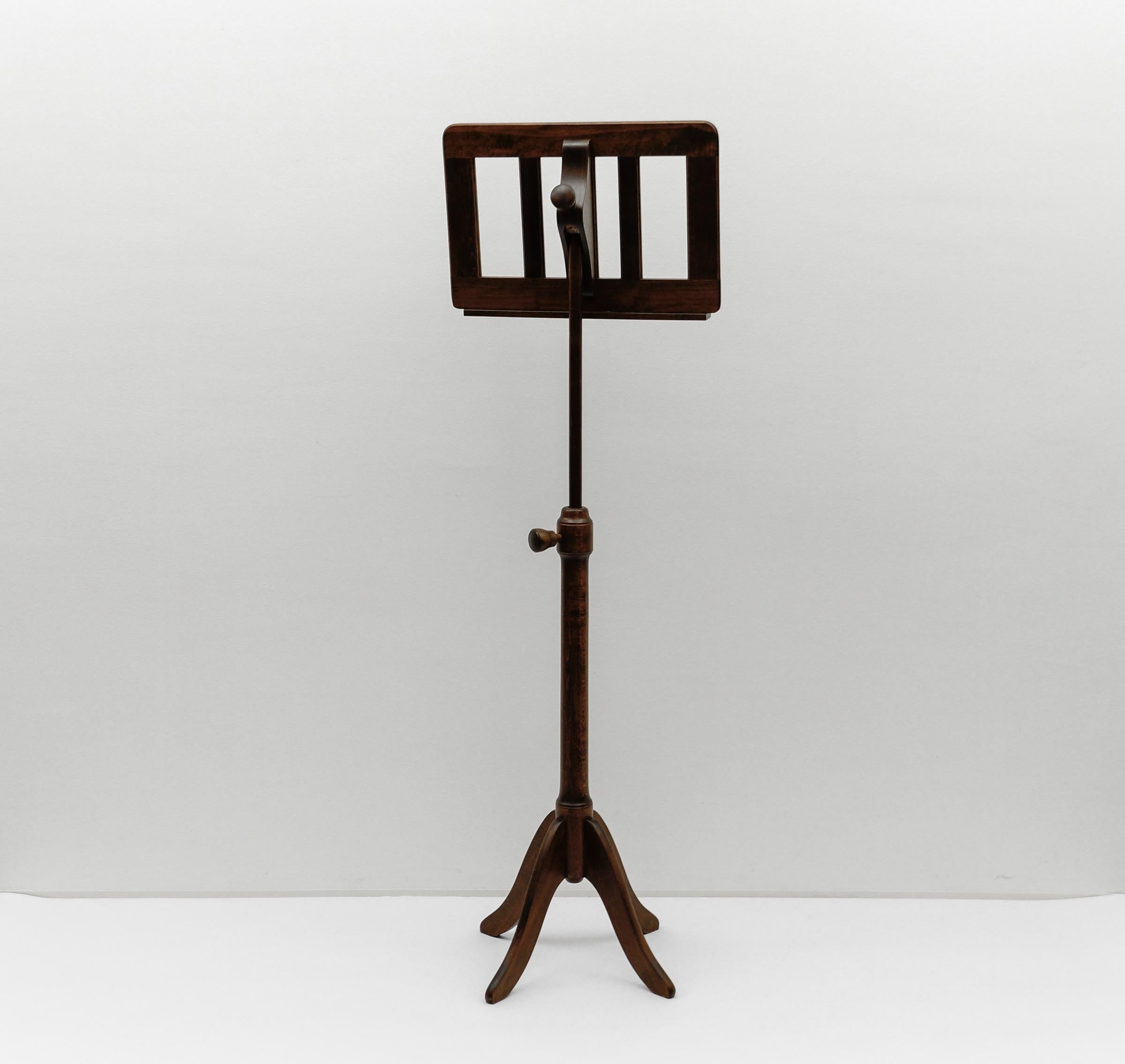 Mid-20th Century Cherry wood music stand Art Deco style France 1950s Mid-Century Modern For Sale