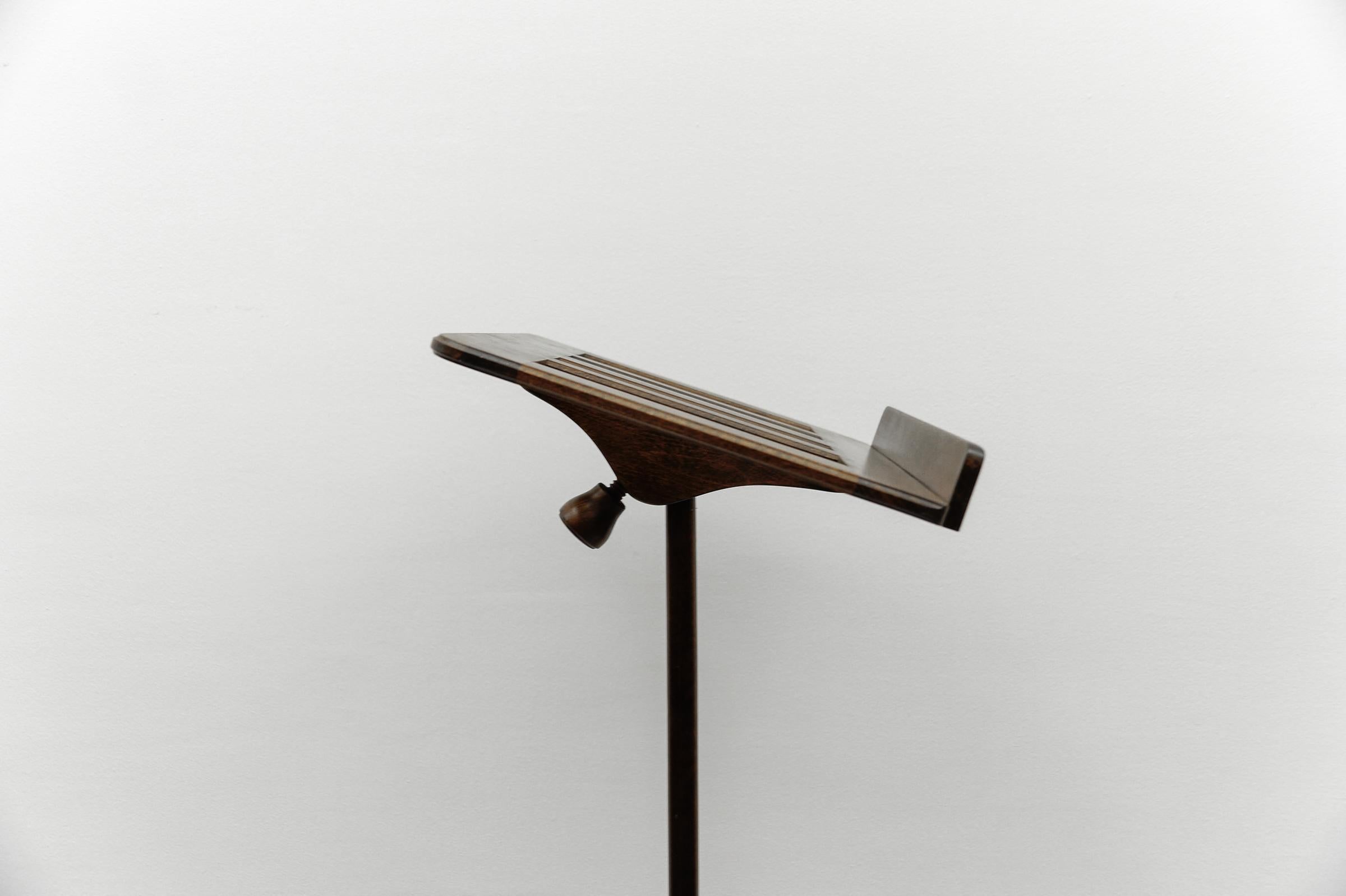 Cherry wood music stand Art Deco style France 1950s Mid-Century Modern For Sale 2