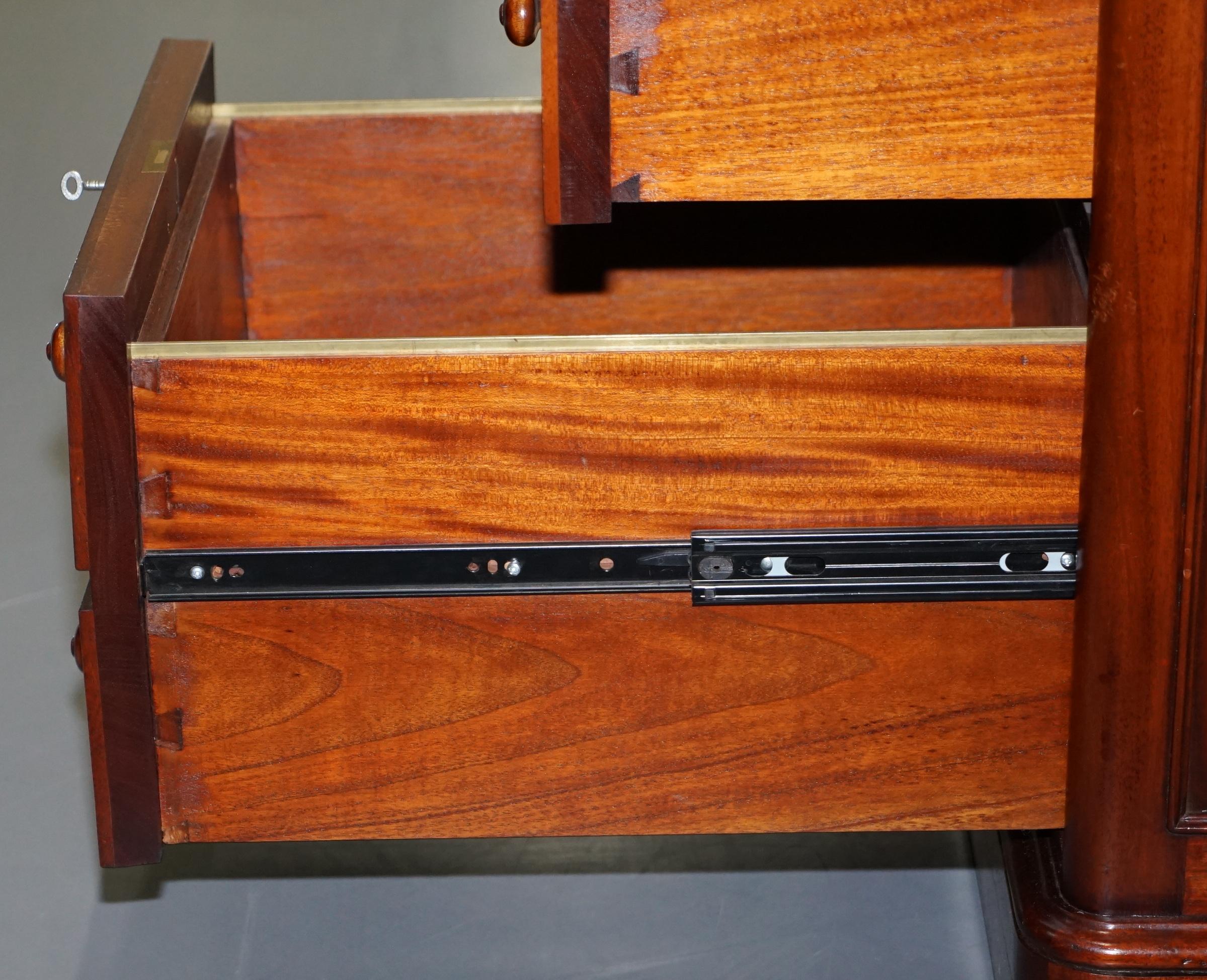 Cherrywood Oxblood Leather Top Office Filing Cabinet Part of a Large Suite 9