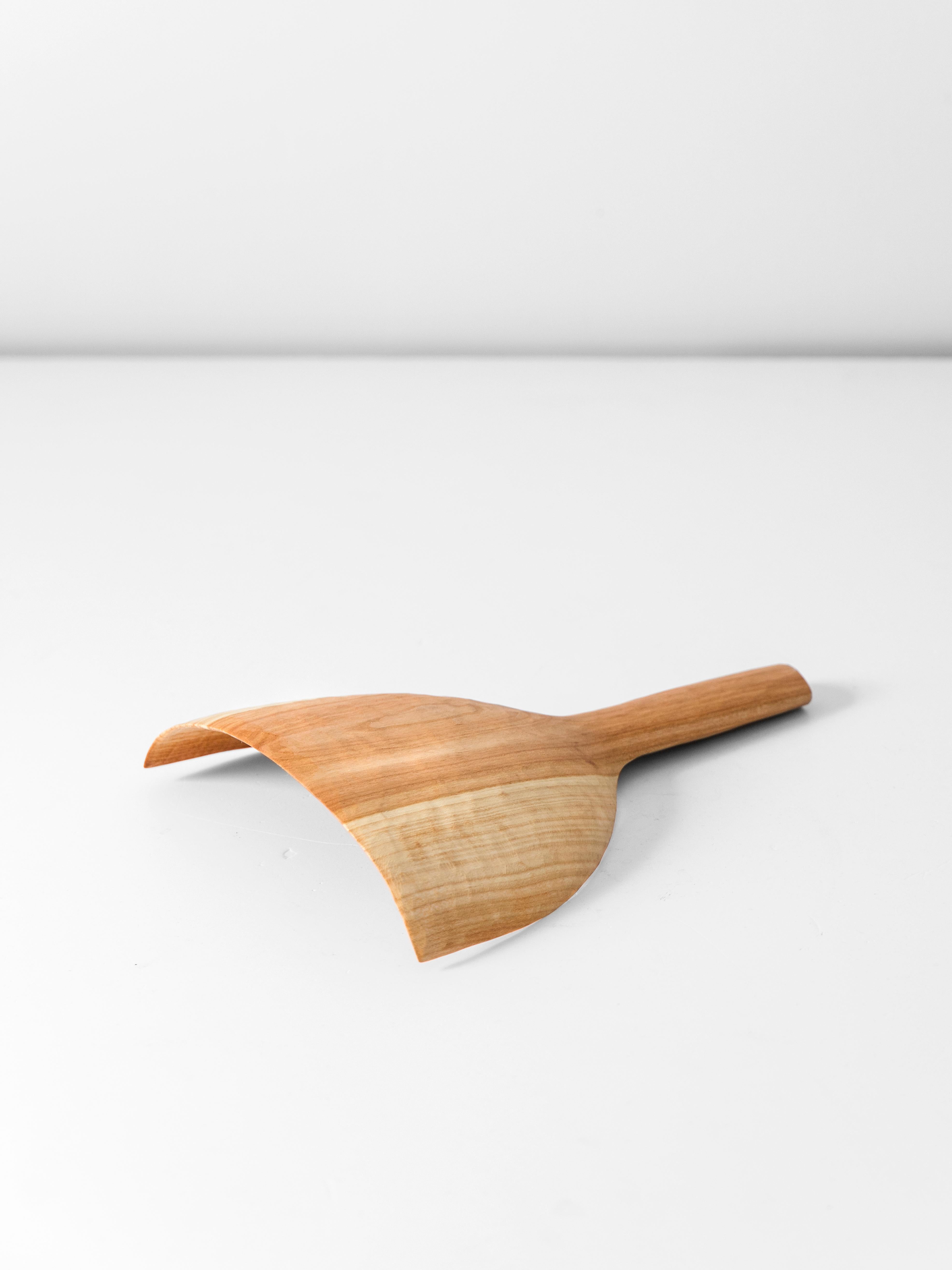 Cherry Wood Sculptural Spoon, Handmade in France, One of Kind In New Condition For Sale In MARSEILLE, FR