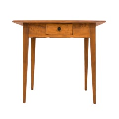 Cherrywood Side Table with Walnut Marquetry, Germany, 19th Century