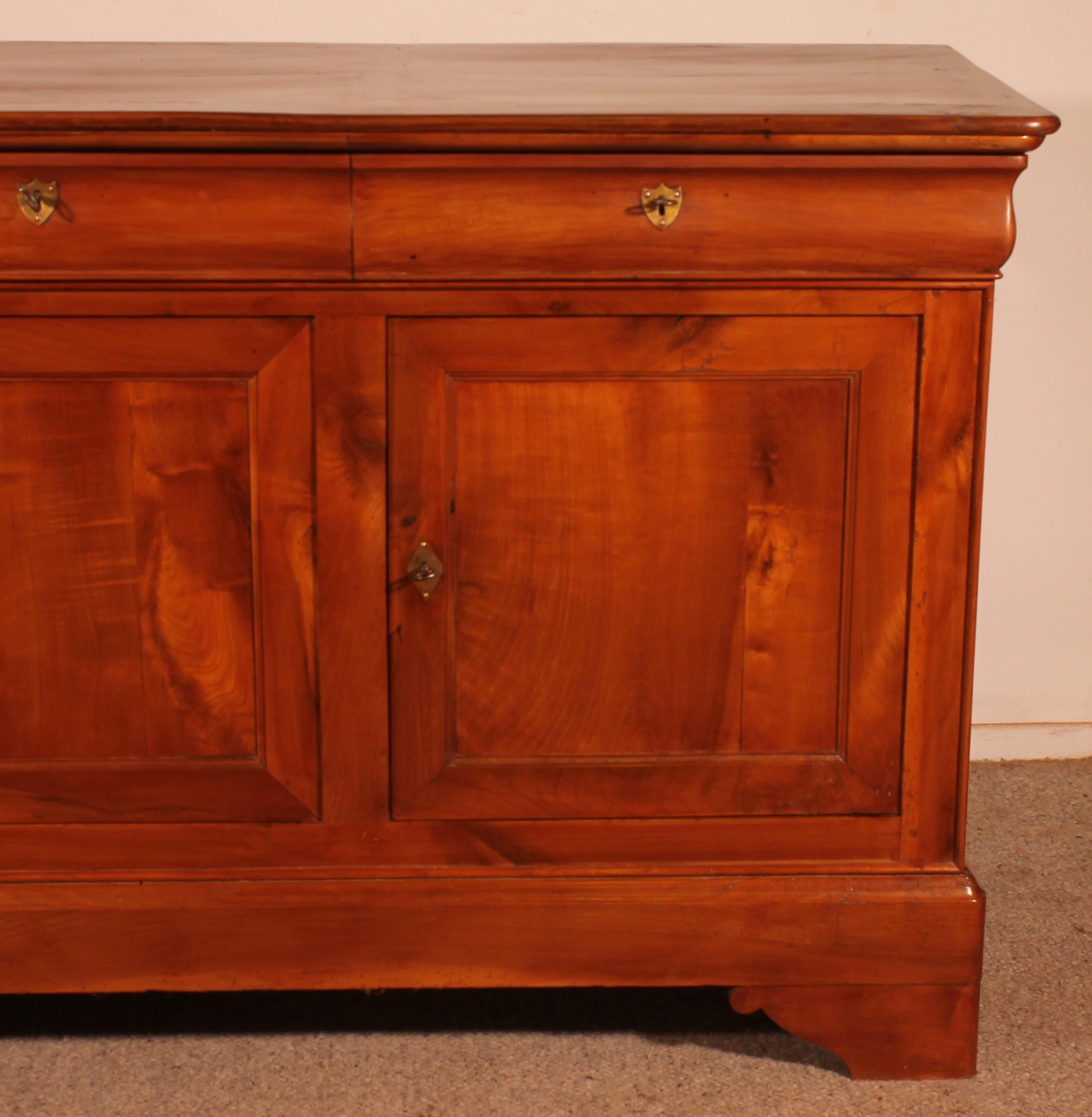 Louis Philippe Cherry Wood Sideboard/buffet With Three Doors - 19th Century For Sale
