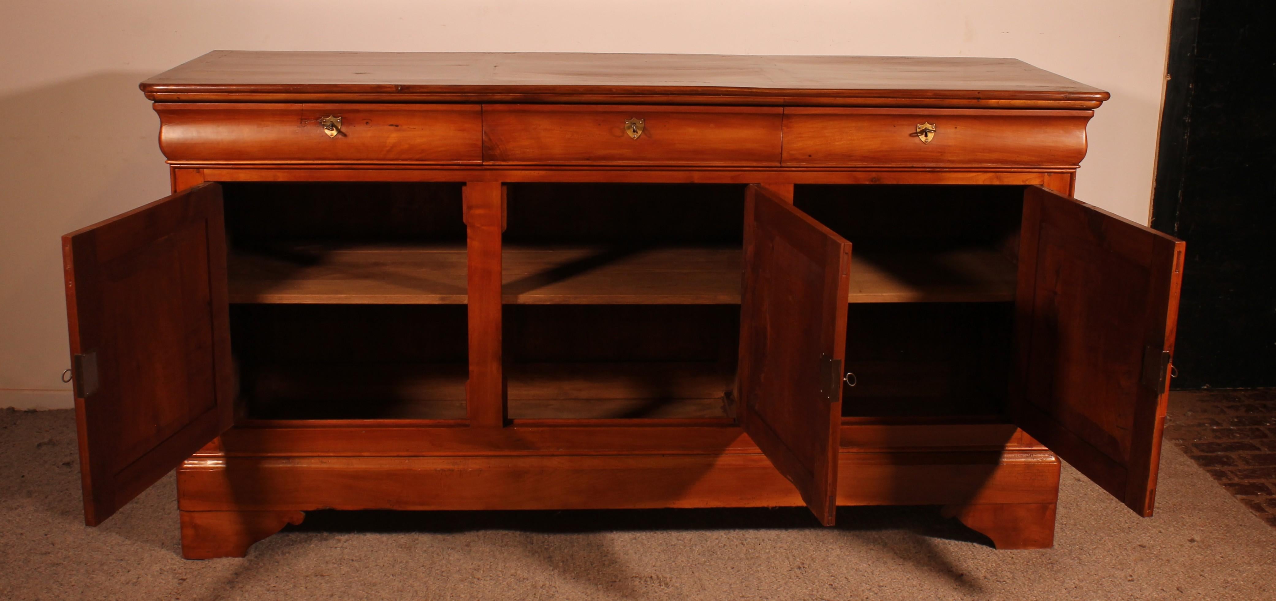 French Cherry Wood Sideboard/buffet With Three Doors - 19th Century For Sale