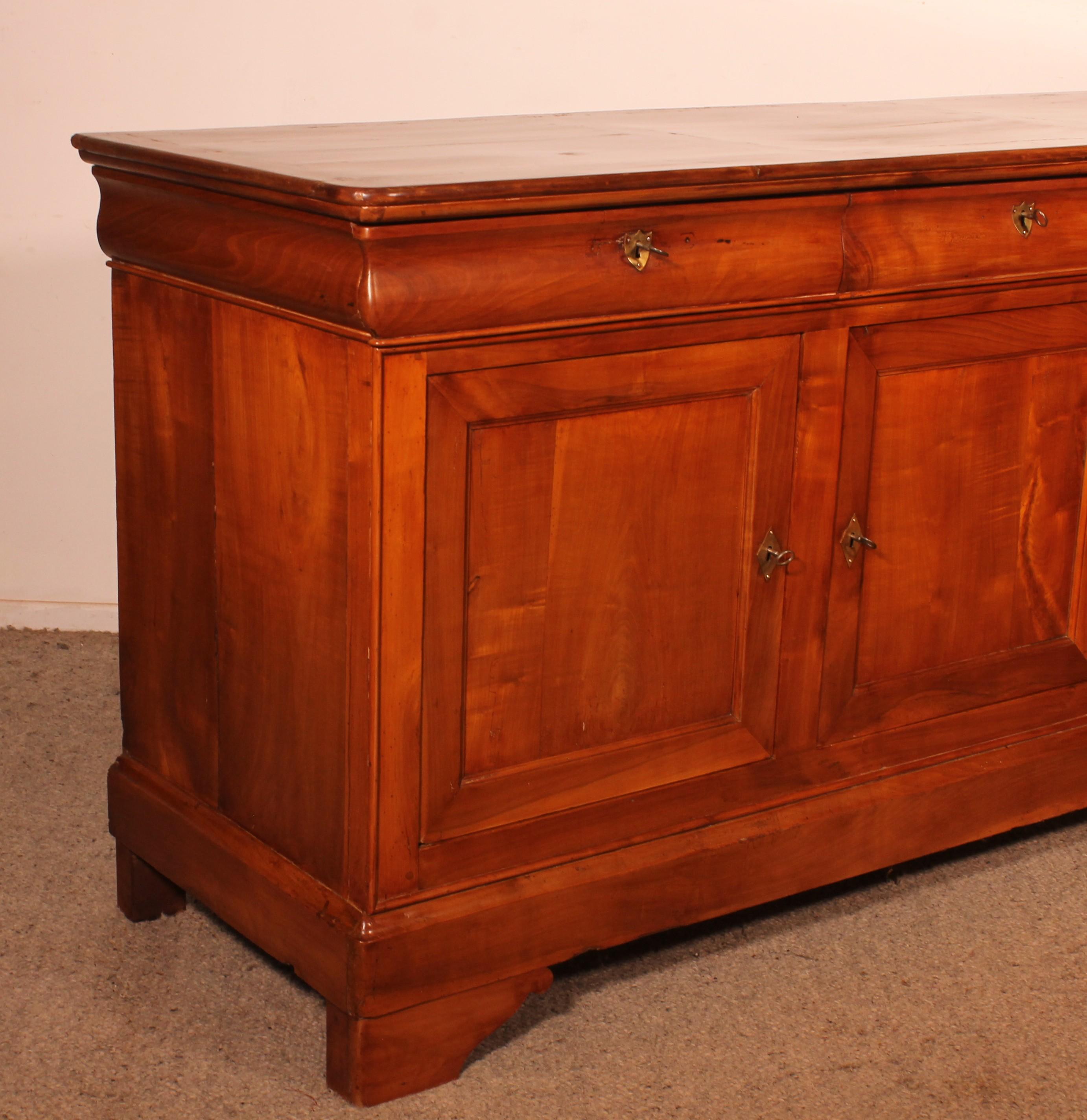 Cherry Wood Sideboard/buffet With Three Doors - 19th Century For Sale 2