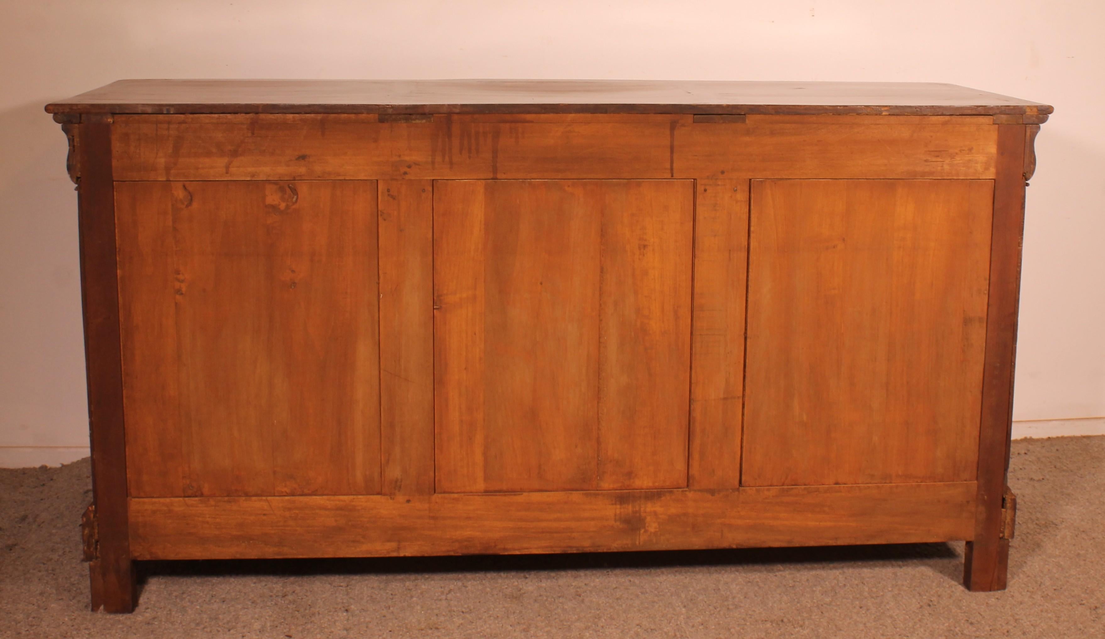 Cherry Wood Sideboard/buffet With Three Doors - 19th Century For Sale 4