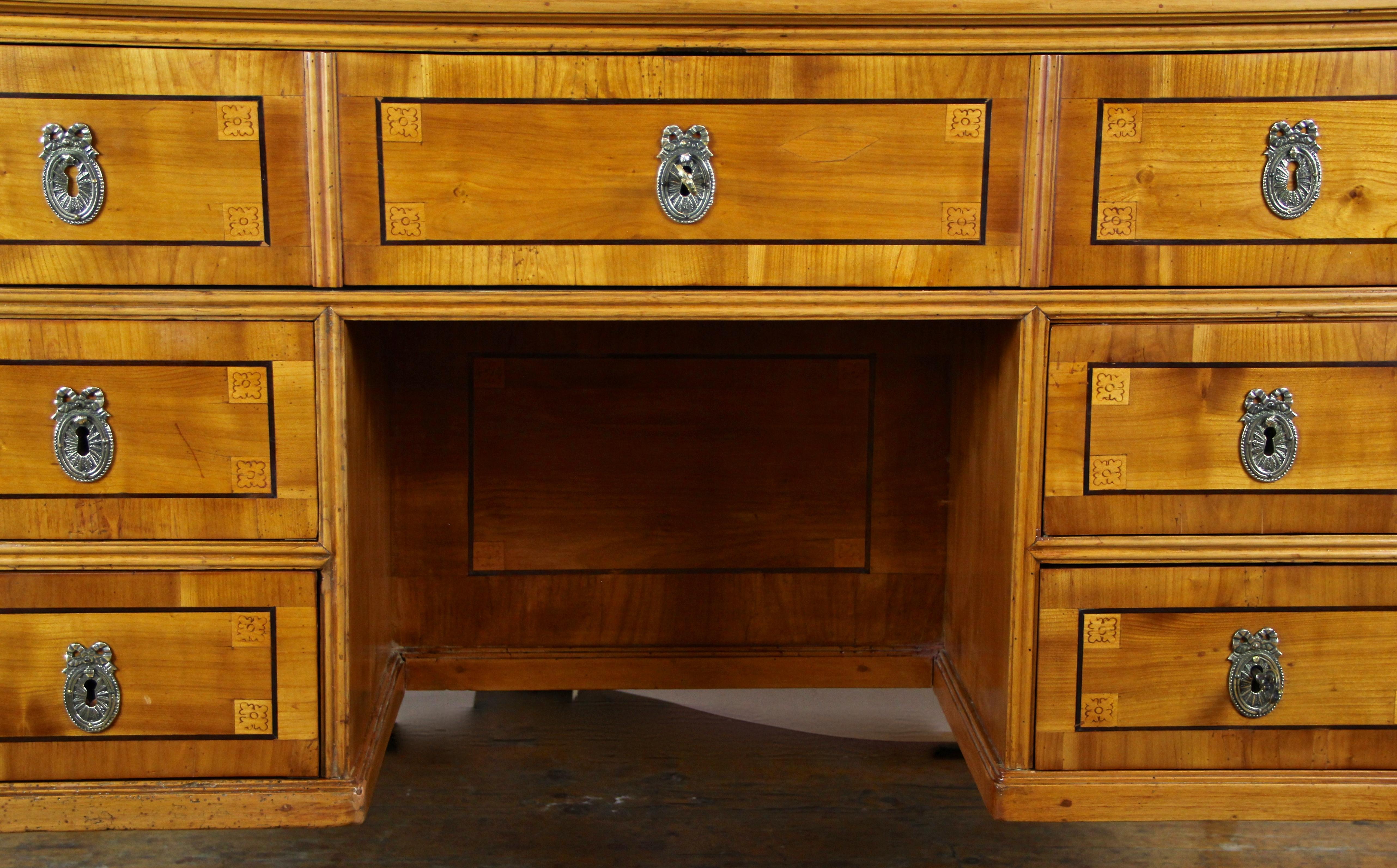 Ebonized Cherry Wood Writing Desk with Kneehole Late 18th Century, Austria, circa 1790 For Sale