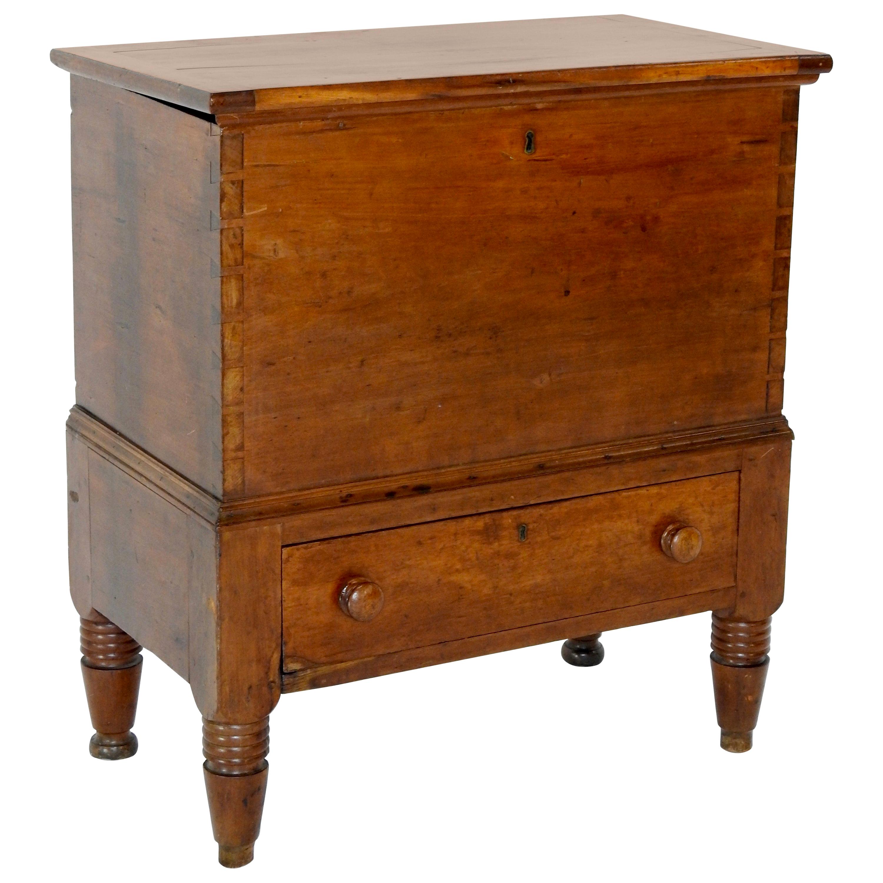 Cherrywood American Sugar Chest with One Drawer, 19th Century For Sale
