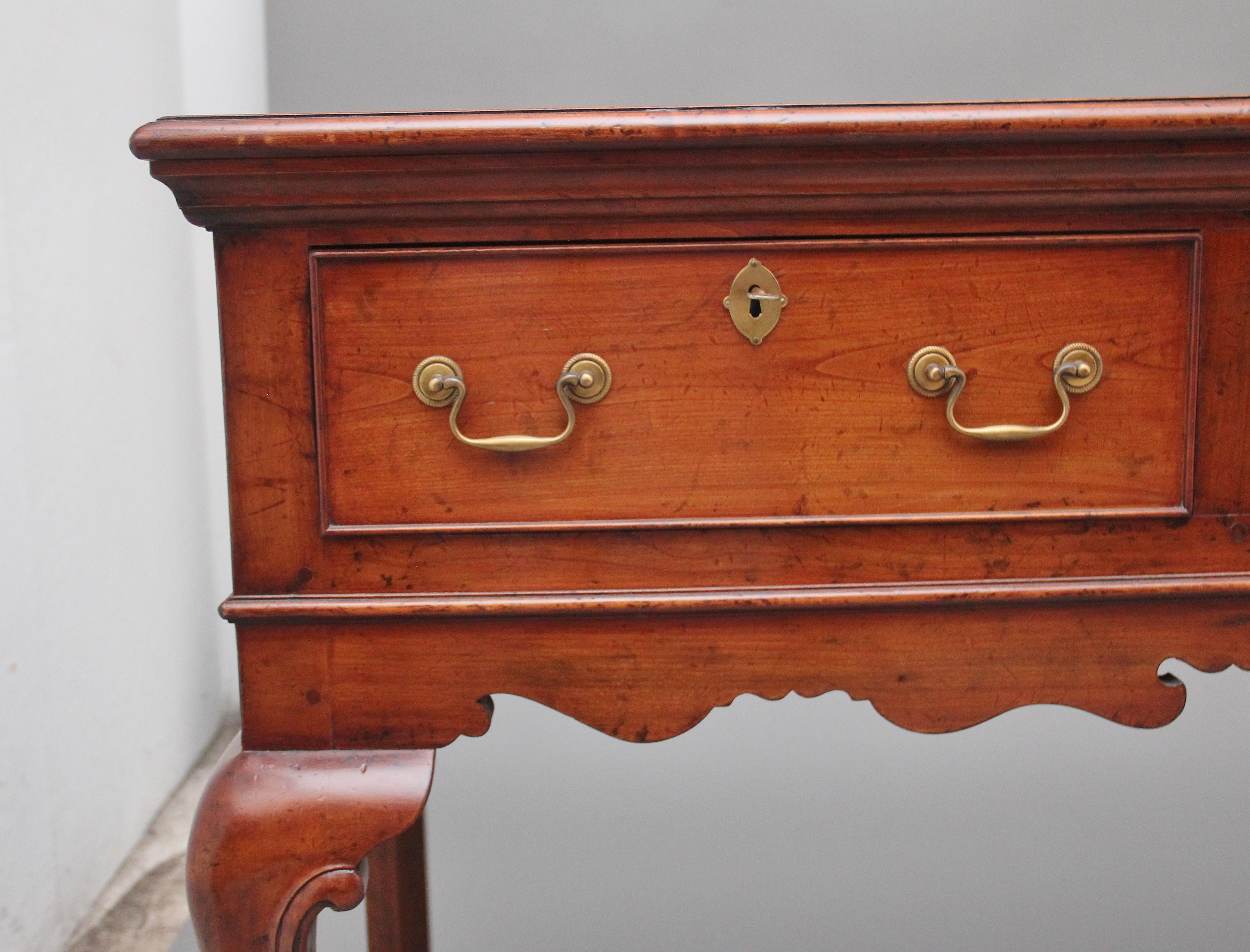 British Cherrywood Dresser Base in the Queen Anne Style For Sale