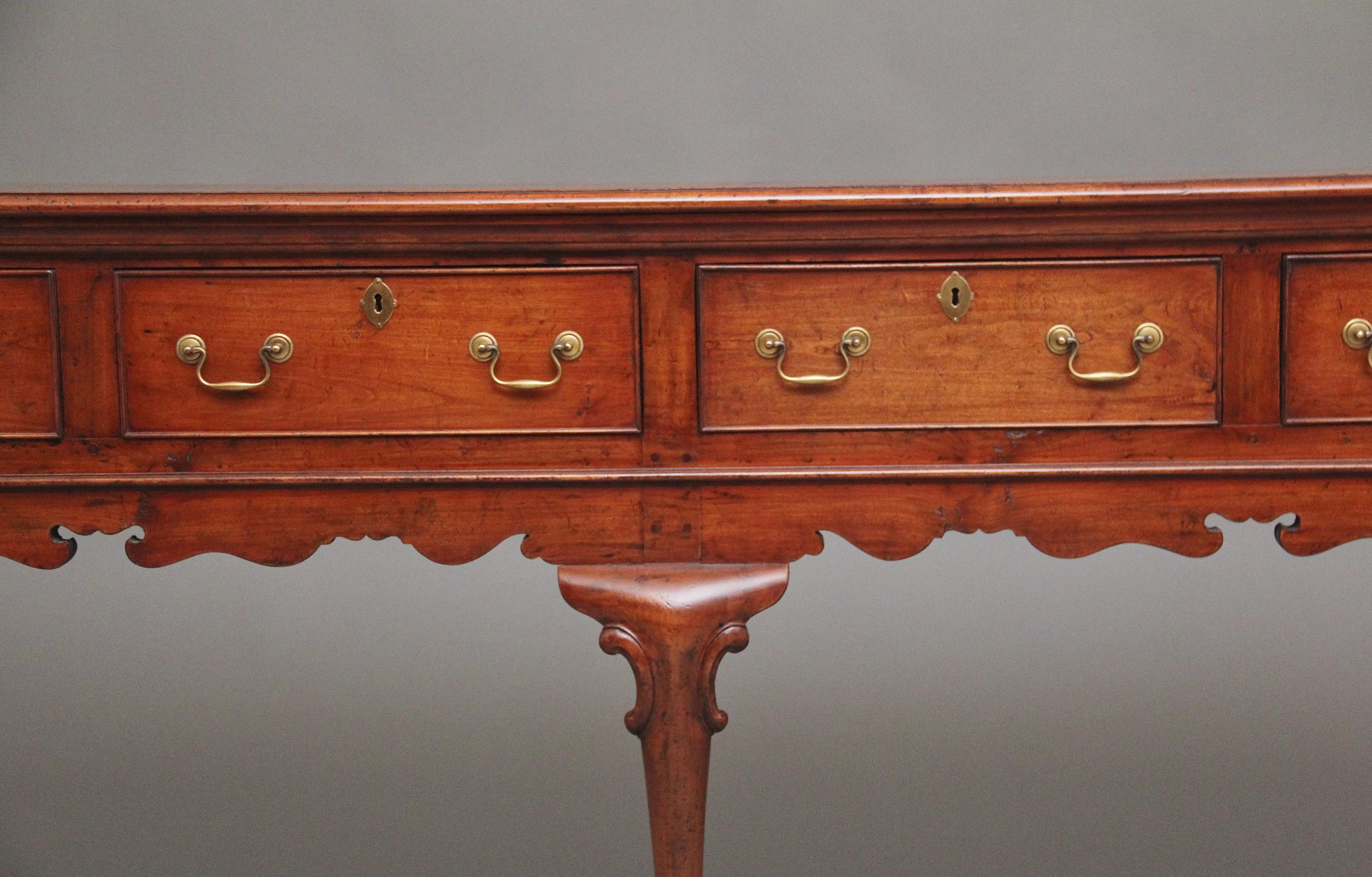 Cherrywood Dresser Base in the Queen Anne Style In Good Condition For Sale In Martlesham, GB