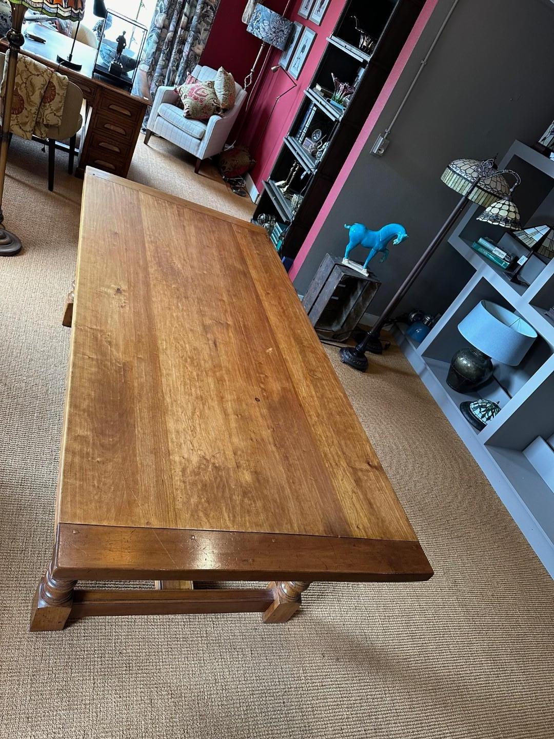 Late 20th Century Cherrywood farmhouse table For Sale