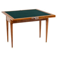 Cherrywood Game Table with green Felt Cover, early 19th Century