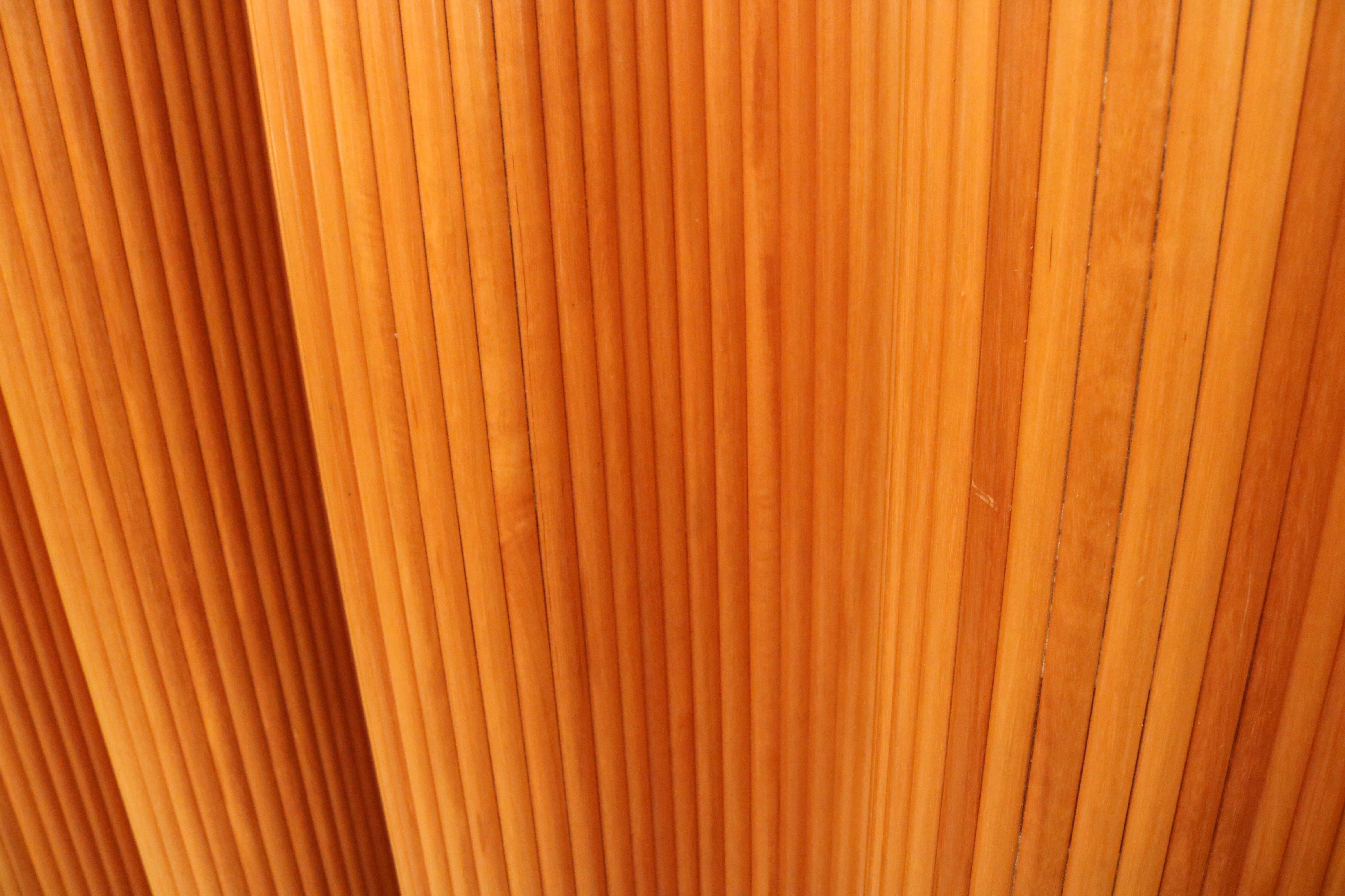Cherrywood Italian Modernist Tambour Screen / Room Divider In Good Condition For Sale In New York, NY