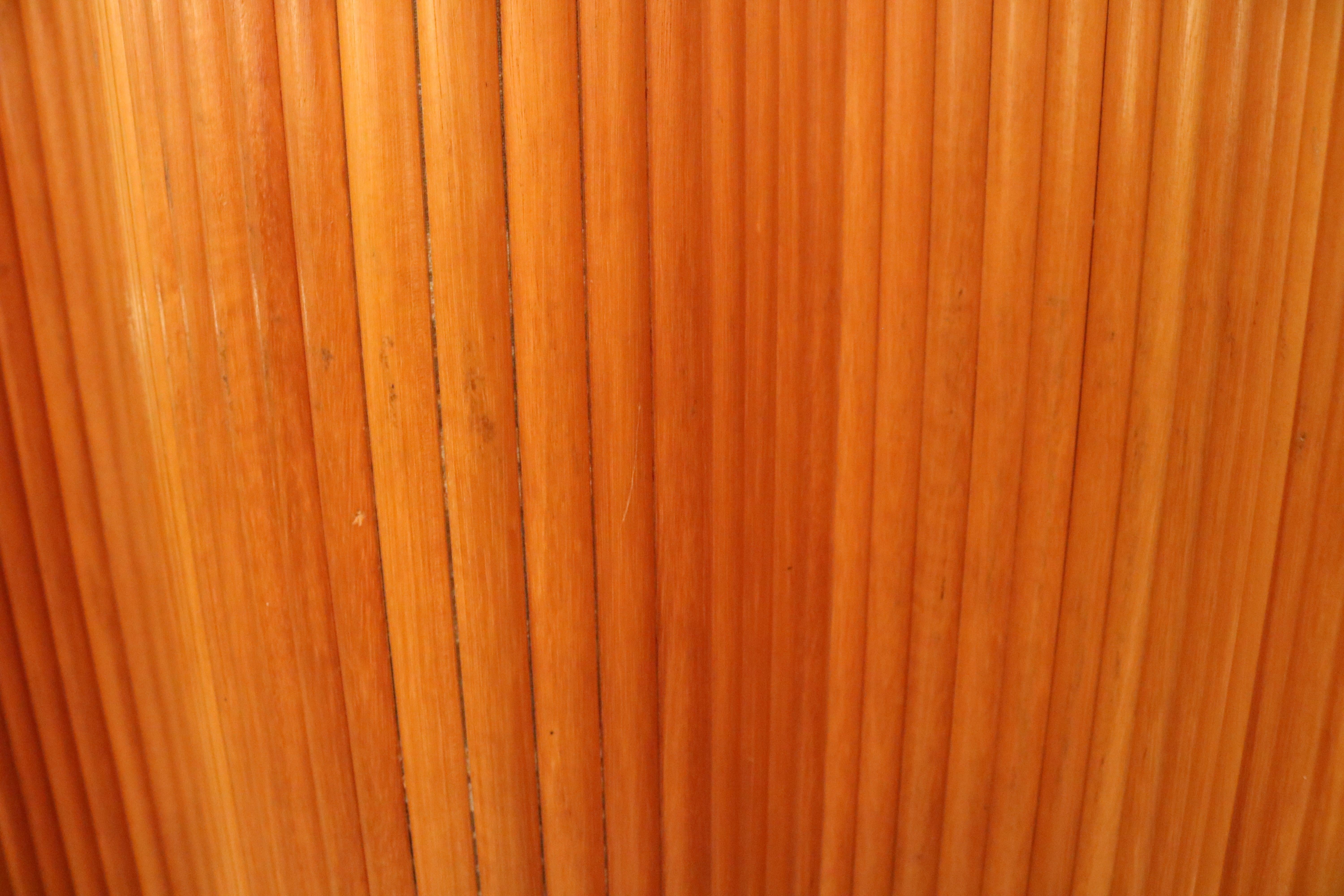 Mid-20th Century Cherrywood Italian Modernist Tambour Screen / Room Divider For Sale