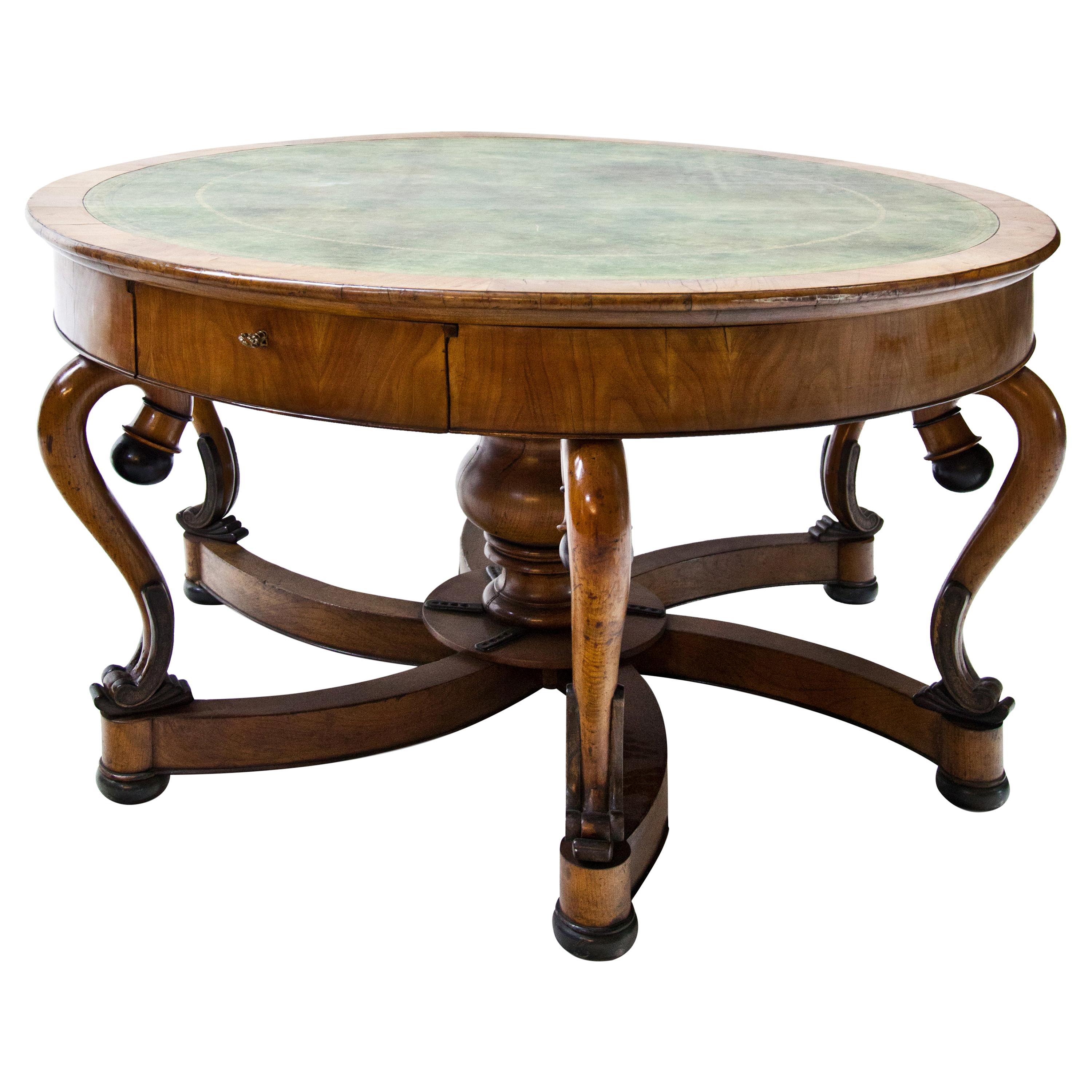 Cherrywood Library Table, 19th Century