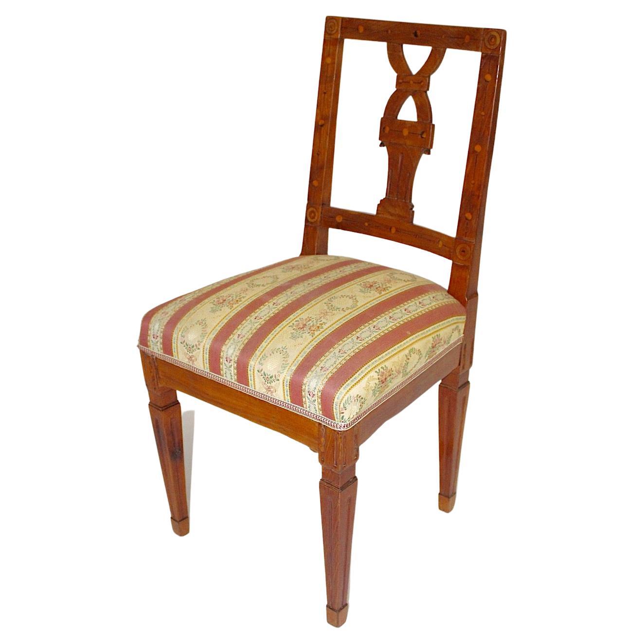 Cherrywood Maple Rustic Side Chair circa 1780 Austria For Sale