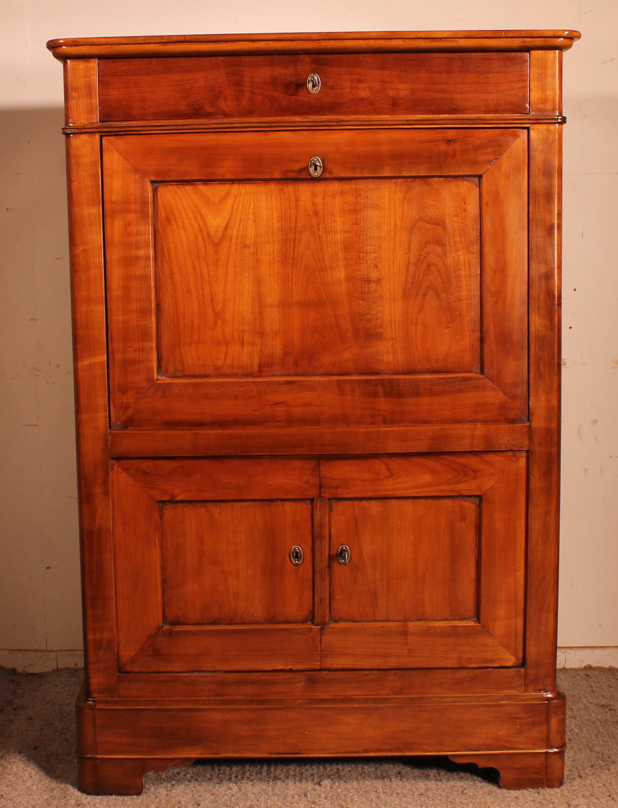 Louis Philippe Cherrywood Secretary From The 19th Century -france For Sale