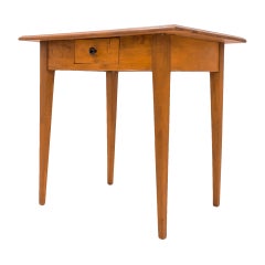 Antique Cherrywood Side Table with Walnut Marquetry, Germany, 19th Century