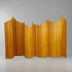 Cherrywood Tambour Screen, Italy, 1970's