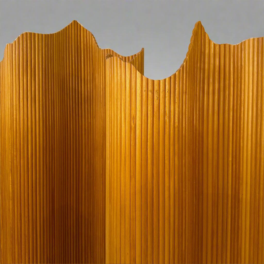 Italian Cherrywood Tambour Screen, Italy, 1970's For Sale