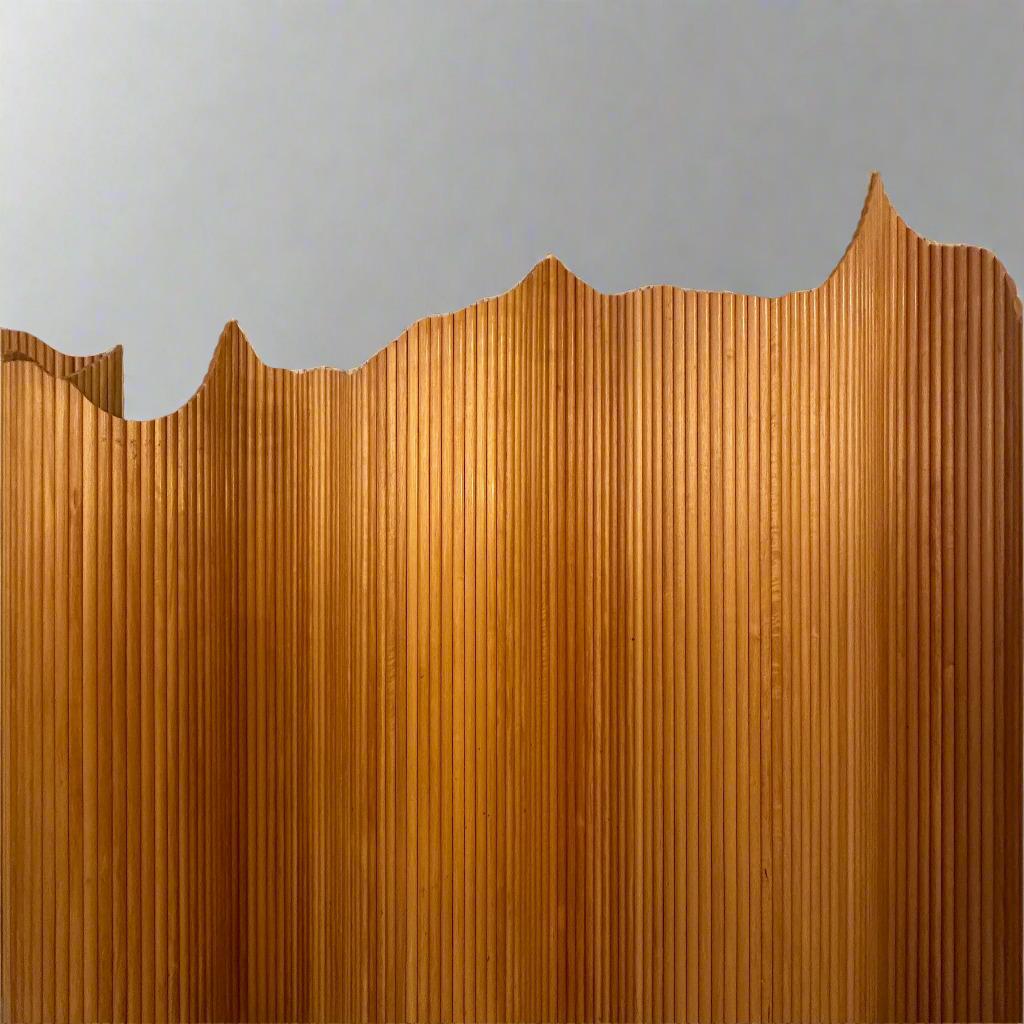 20th Century Cherrywood Tambour Screen, Italy, 1970's For Sale