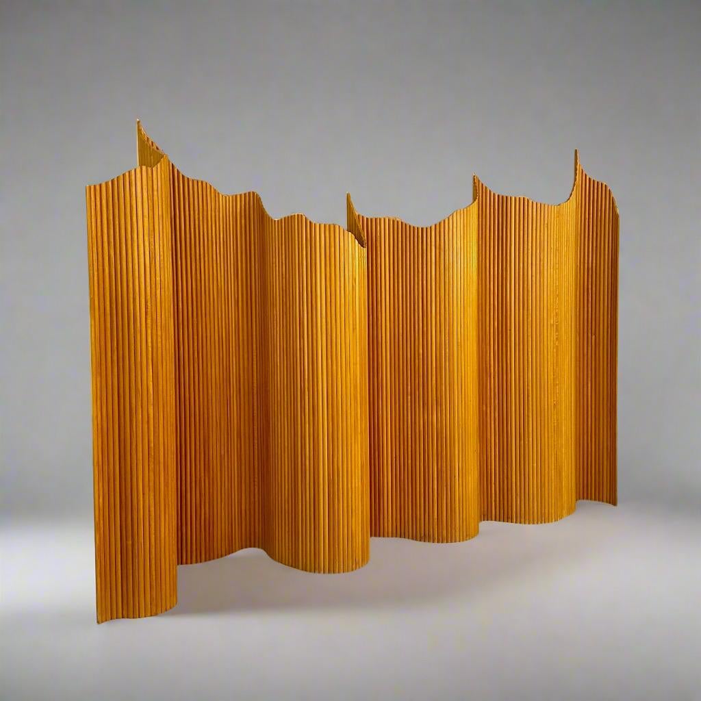 Cherrywood Tambour Screen, Italy, 1970's For Sale 1