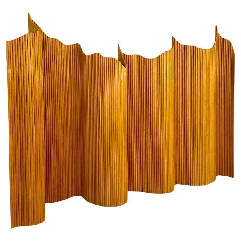 Cherrywood Tambour Screen, Italy, 1970's