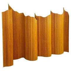 Biombo de madera de cerezo, Italia, años 70