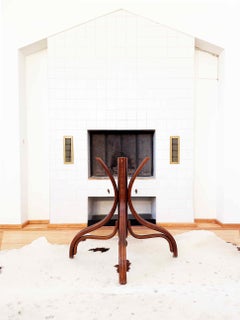 Cherrywood + Viennese Cane Round Table + 2 Chairs Attr. Mundus Thonet, Italy 40s