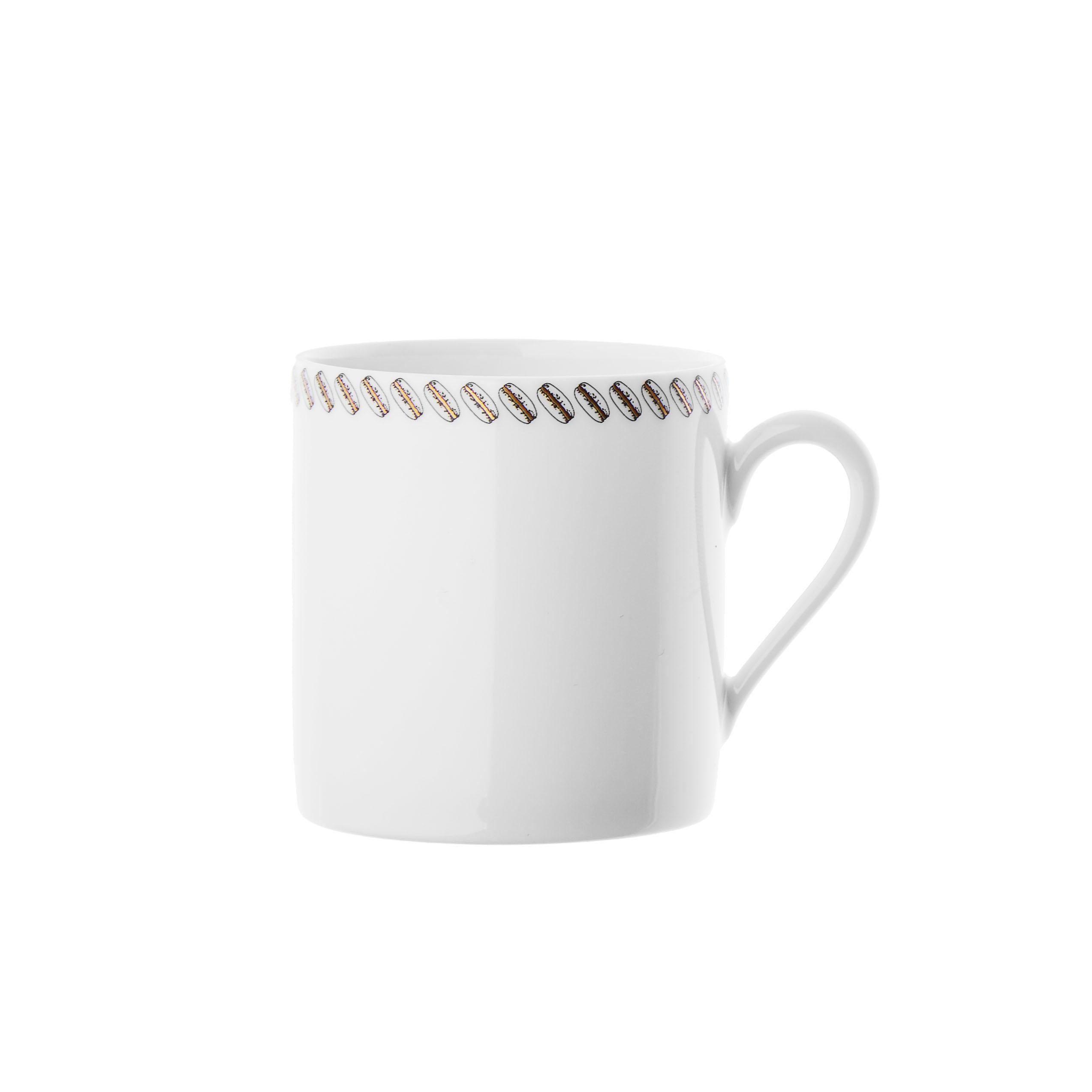 Modern Porcelain Coffee Cup and Gold, Parisian Style 