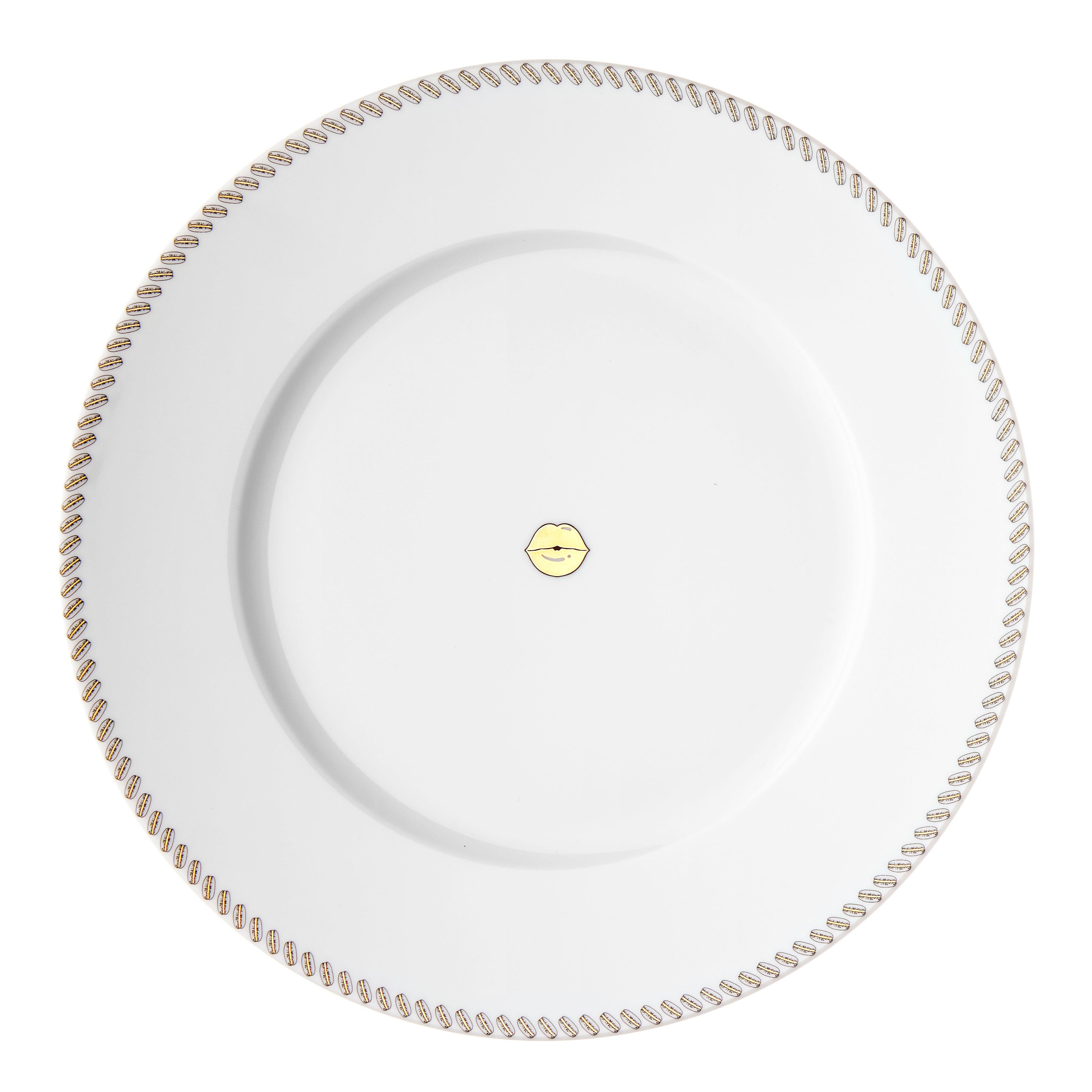 Dinner Porcelain Gold Plate, Parisian Style "Marie Antoinette"