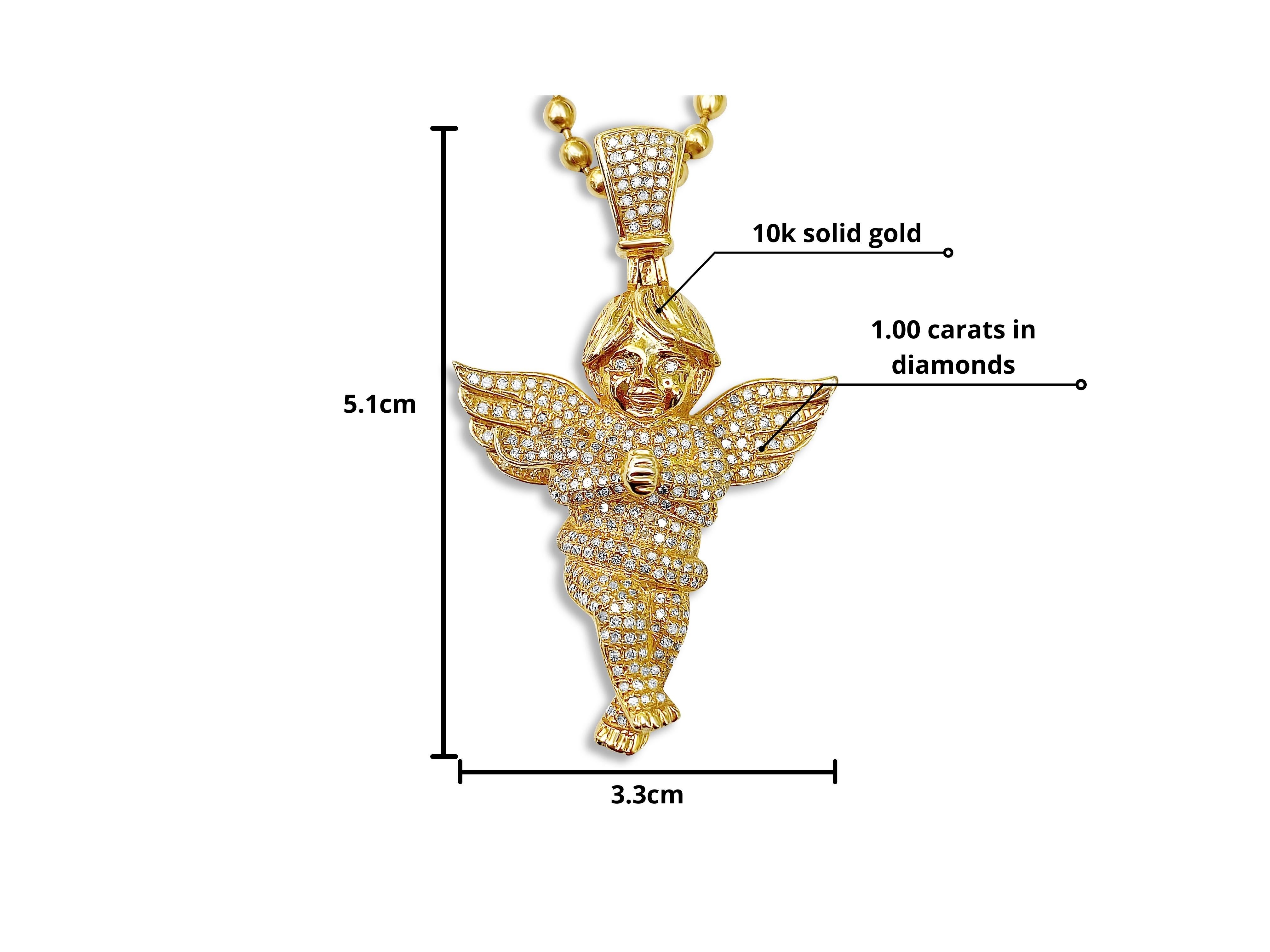 gold diamond angel pendant