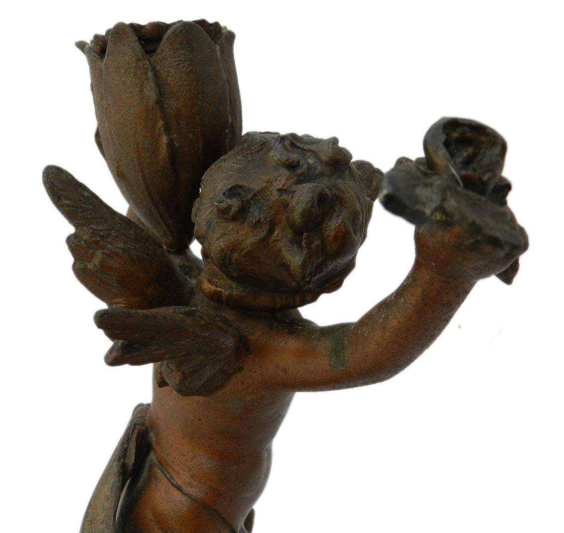Cherub Candlestick by Auguste Moreau Spelter, 19th Century FREE SHIPPING 4