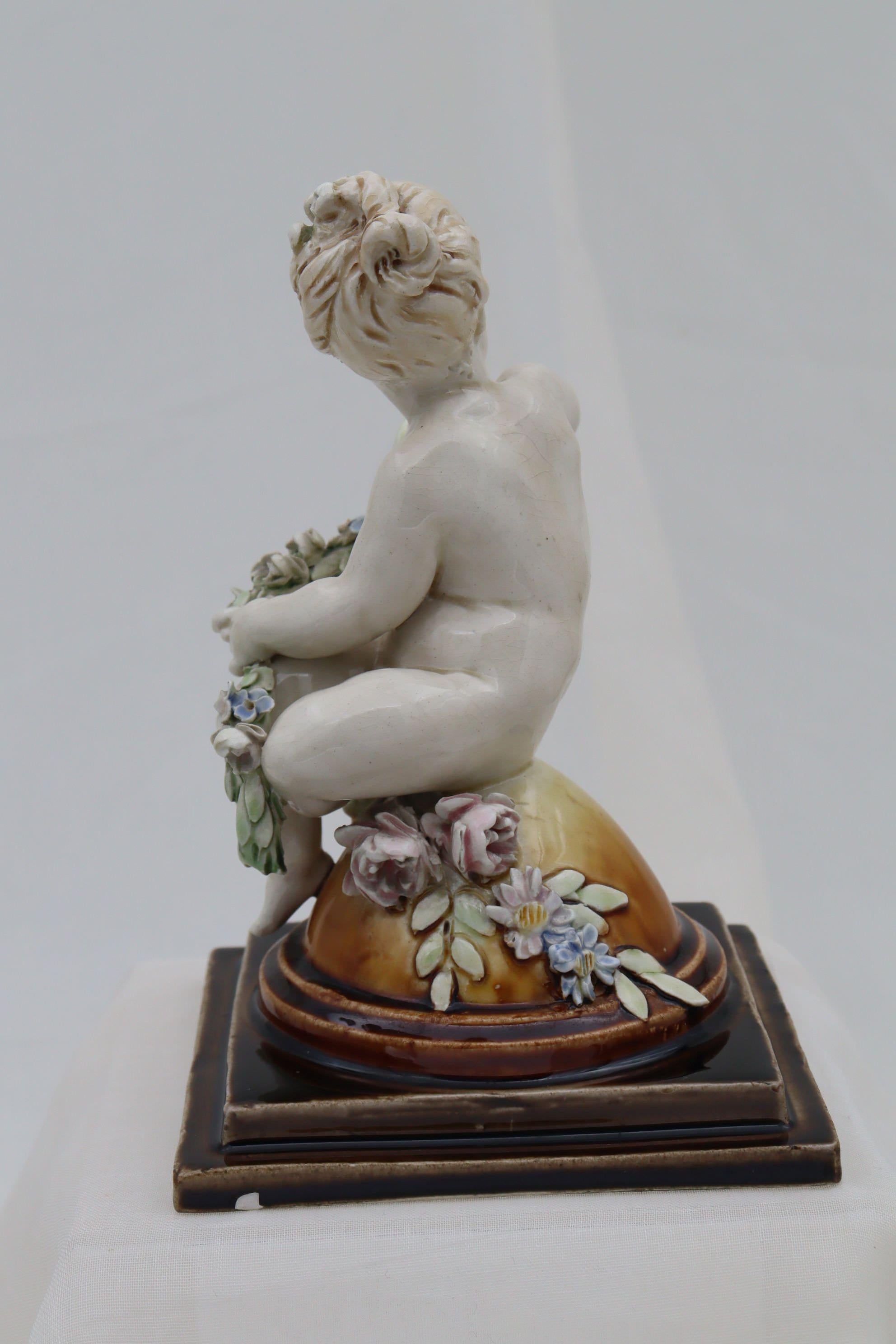 Cherub figurine by Louis Carrier-Belleuse In Good Condition For Sale In East Geelong, VIC